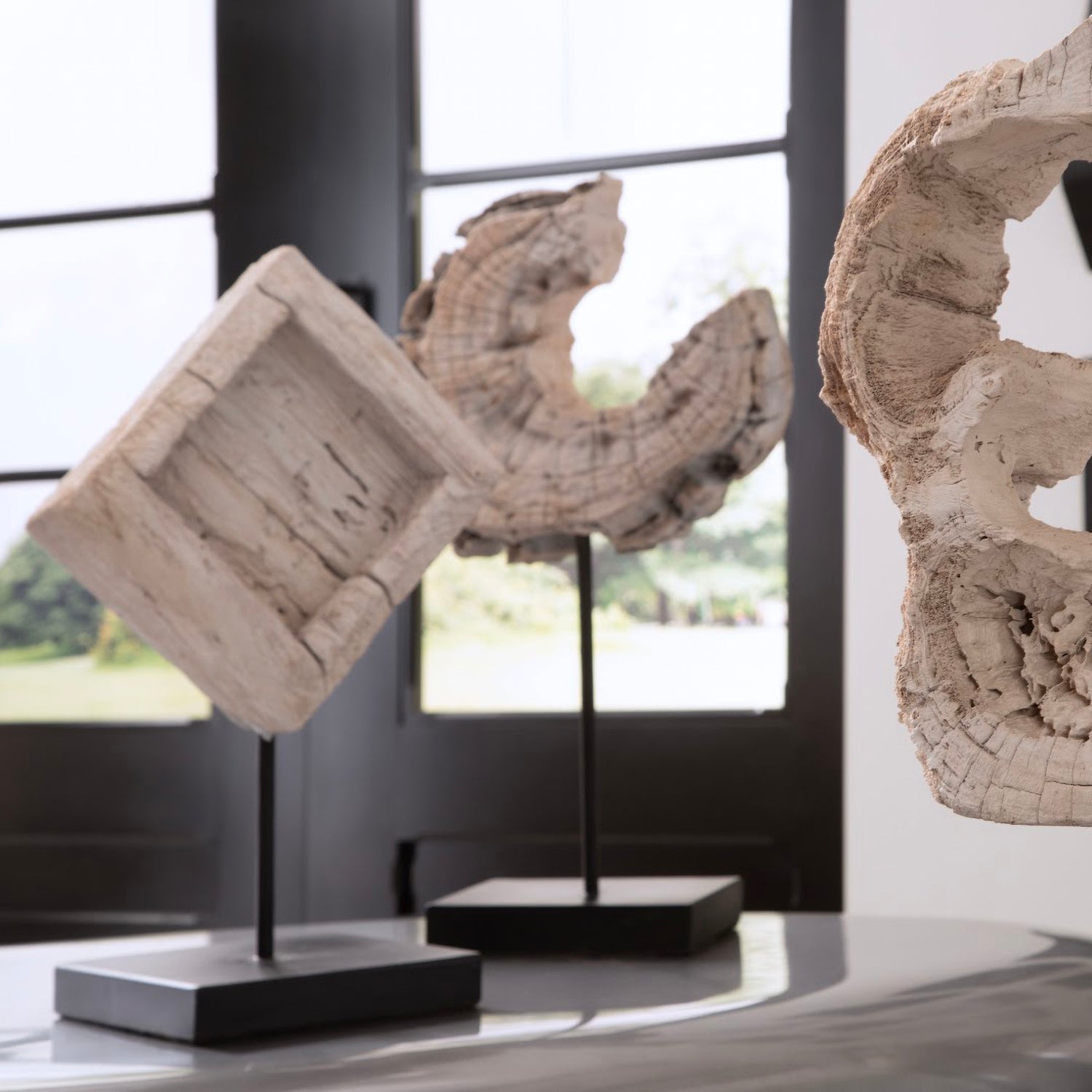 Phillips Collection Eroded Wood Block on Stand