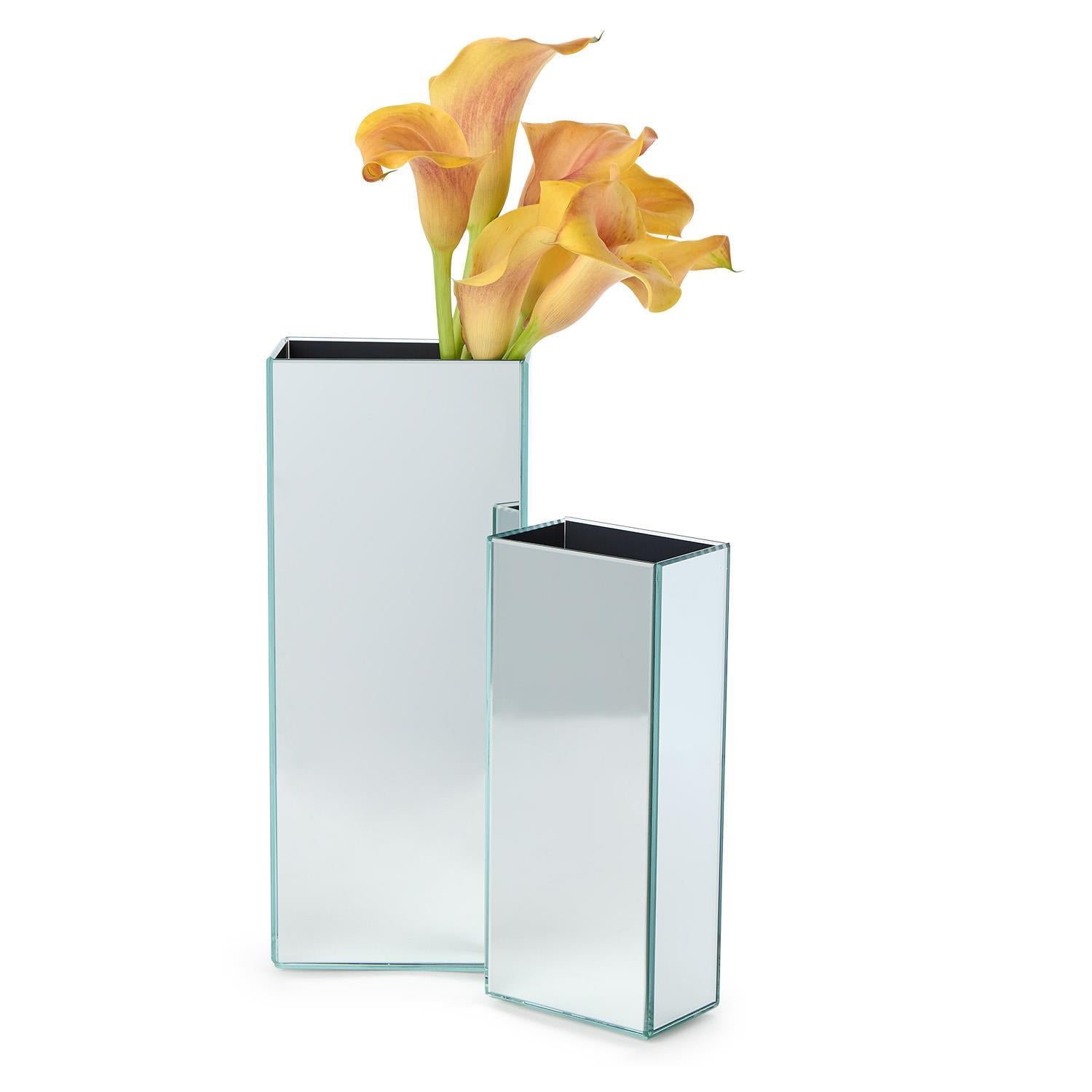 Mirrored Square Vase Set of 2