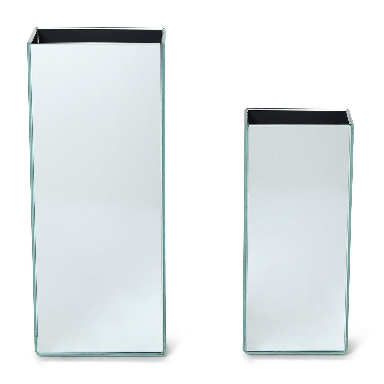 Mirrored Square Vase Set of 2