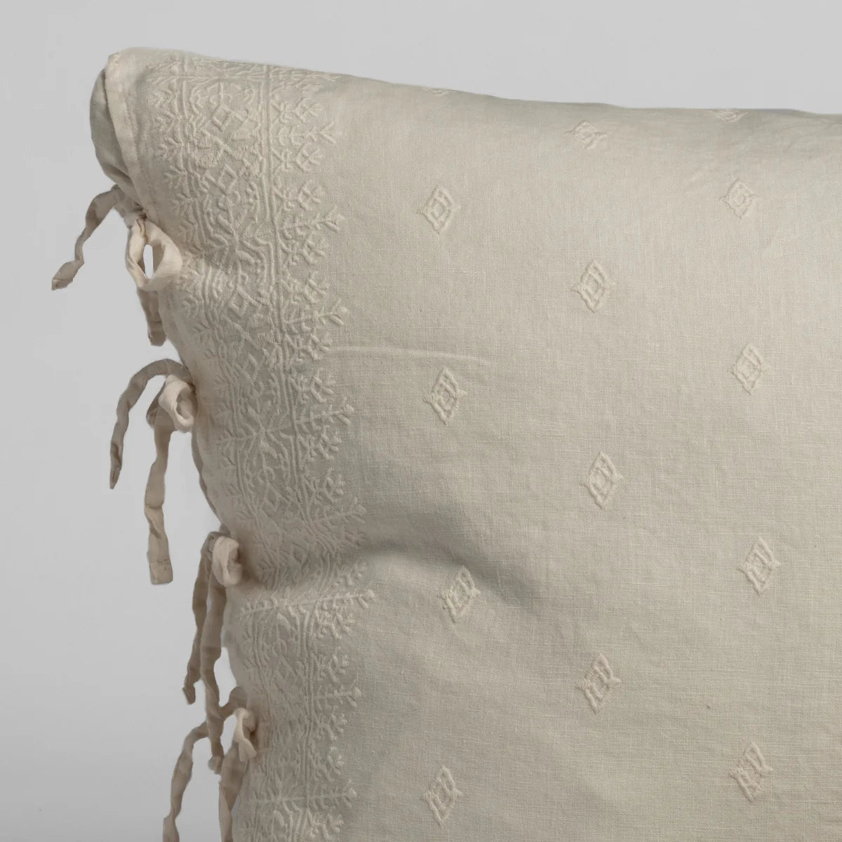 Bella Notte Ines Pillow Sham in linen, reverse side showing the backing (view 42)