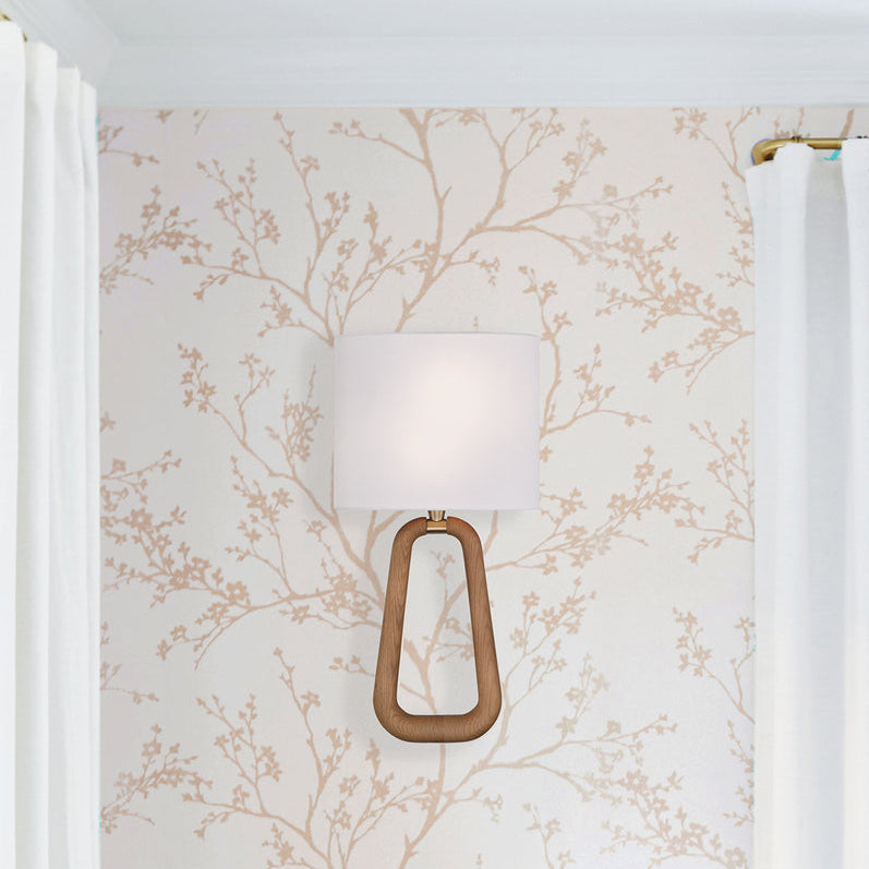 Crystorama Jori 2 Light Aged Brass + Wood Sconce