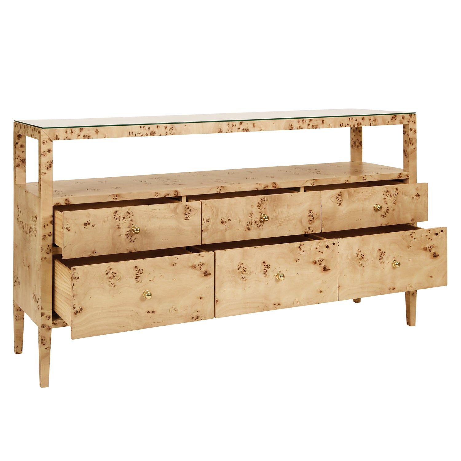 Worlds Away Jordan 6 Drawer Console Table