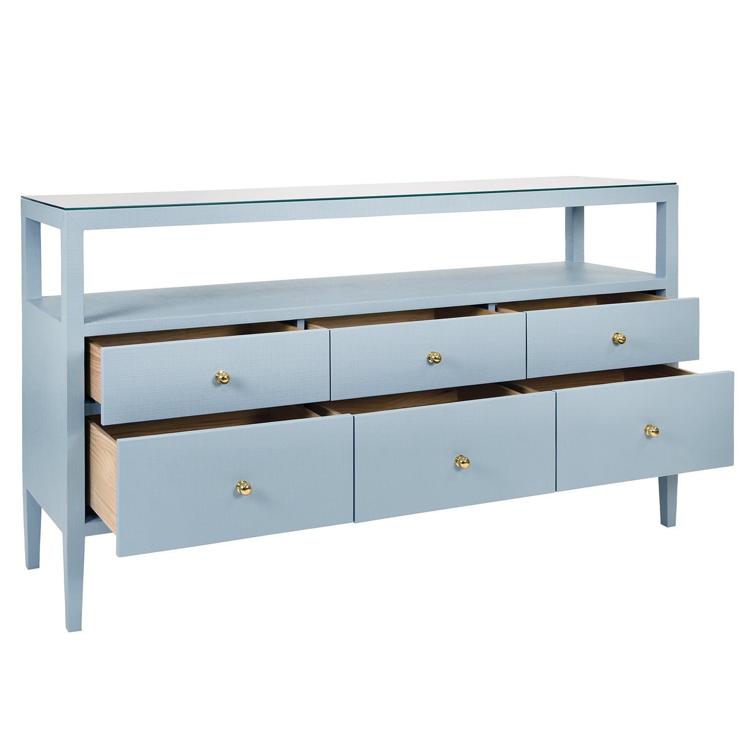 Worlds Away Jordan 6 Drawer Console Table