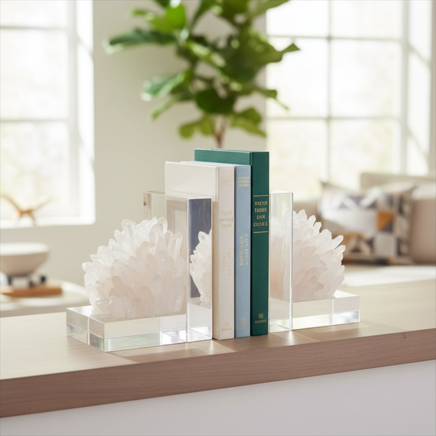 John Richard Quartz Crystal Bookend Set of 2