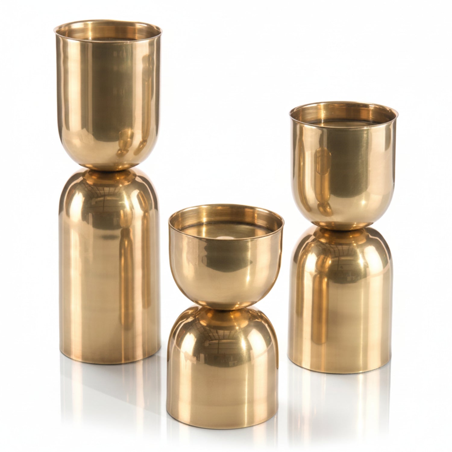 John Richard Antique Brass Candleholder Set of 3