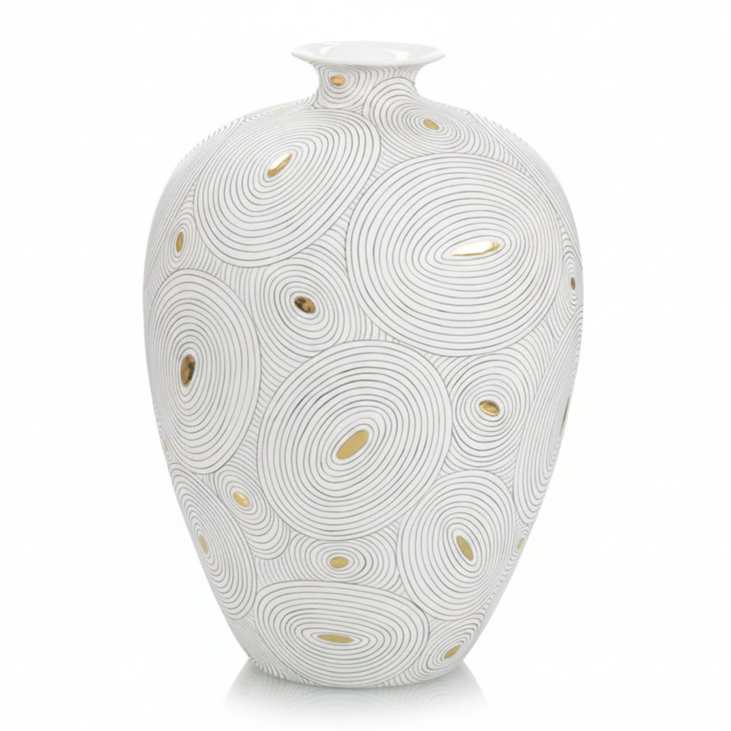 John Richard White Porcelain II Vase With Gold