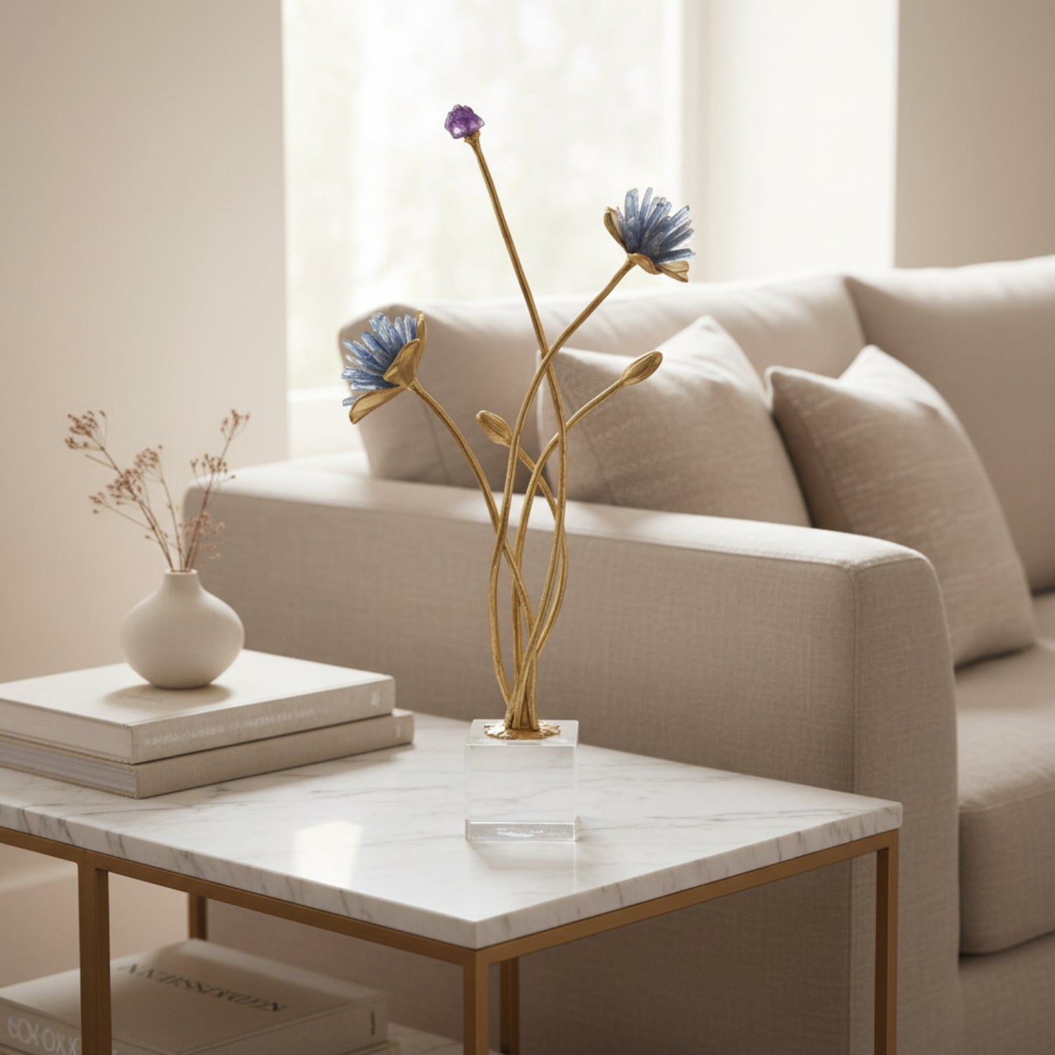 John Richard Kyanite Floral Sculpture