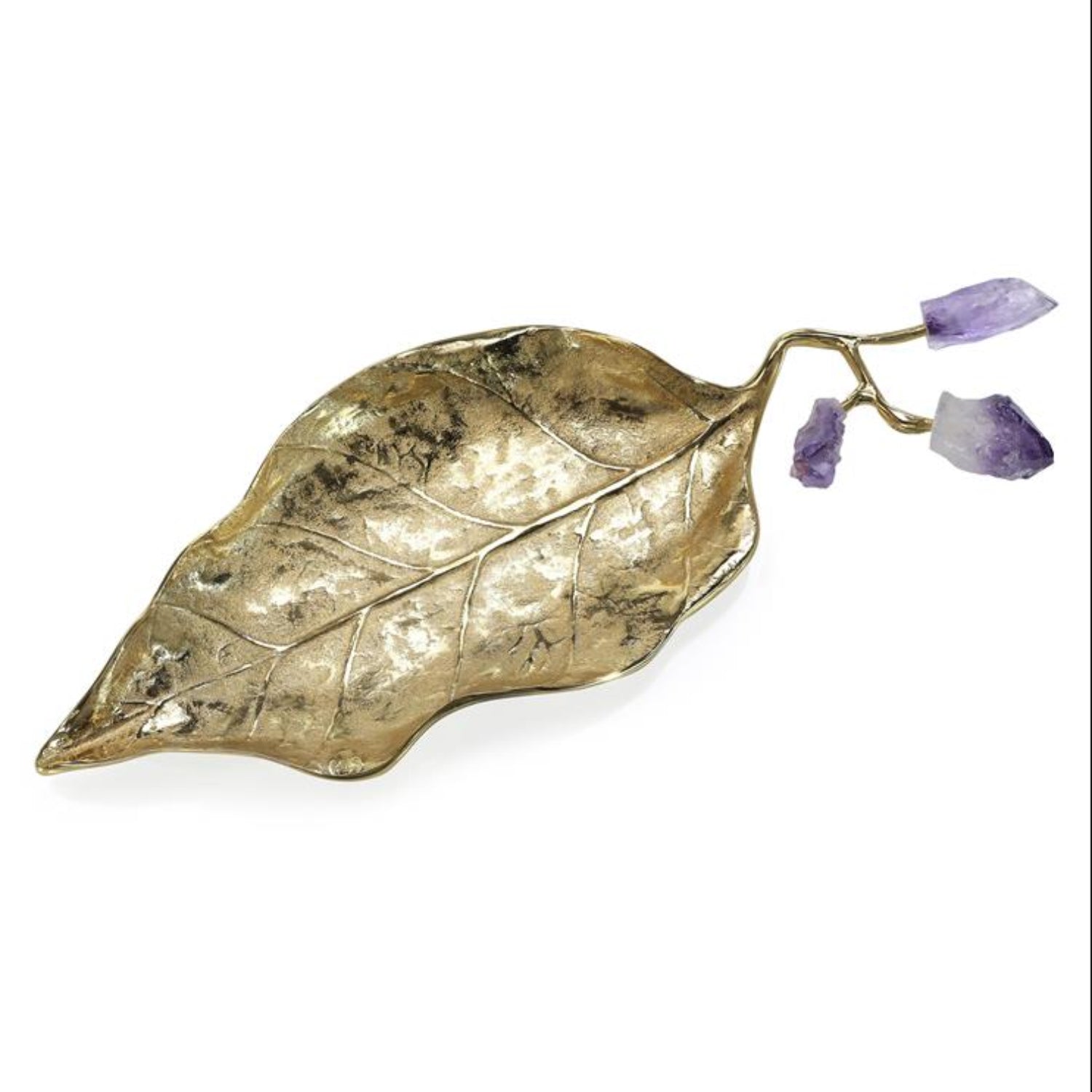 John Richard Budding Amethyst Leaf I Tray