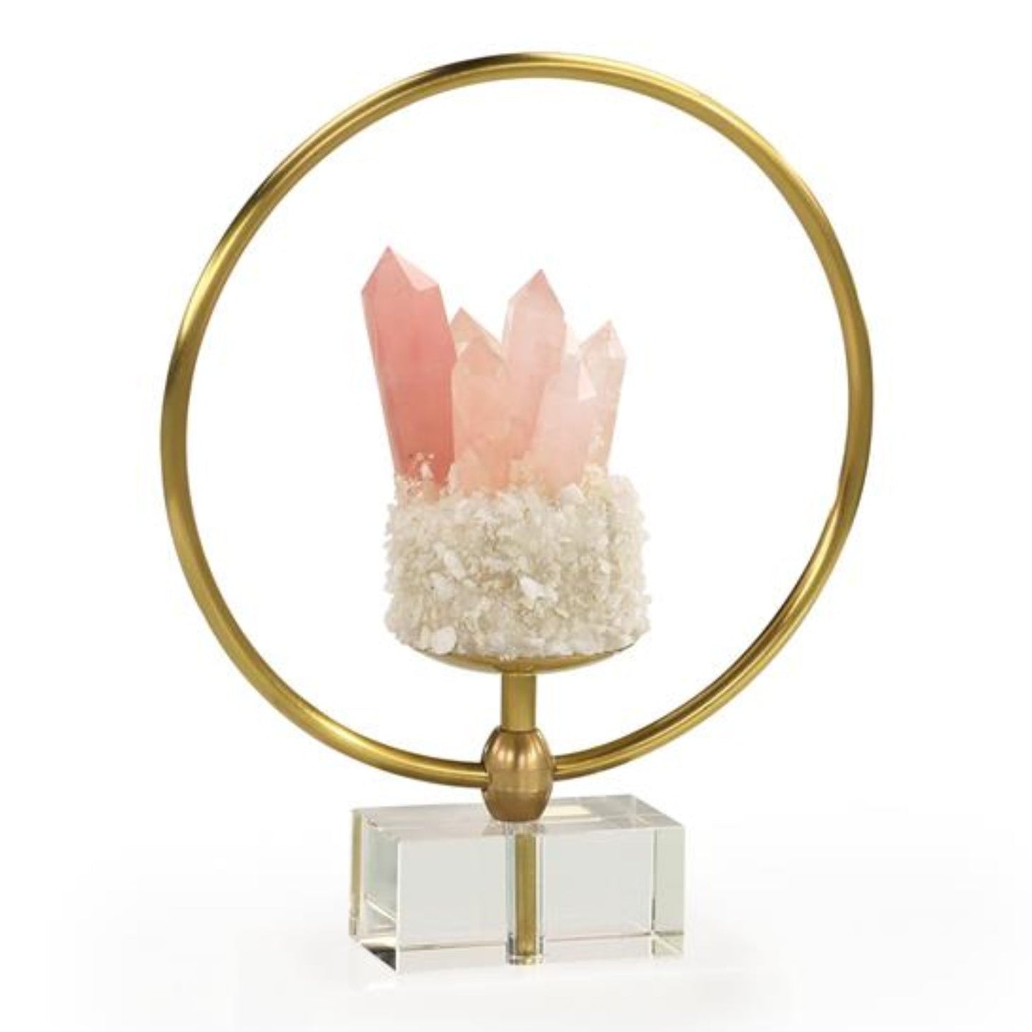 Encircled Rose Quartz Sculpture, Small by John Richard