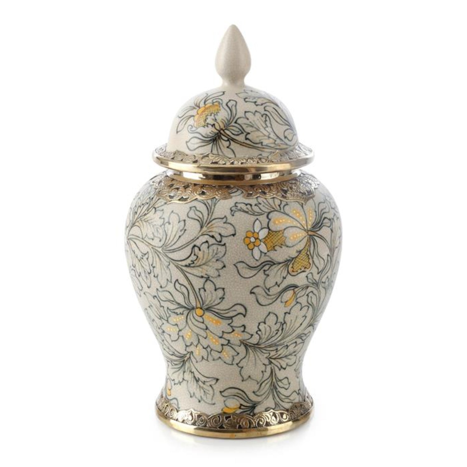 John Richard Lidded Foliage Medium Jar