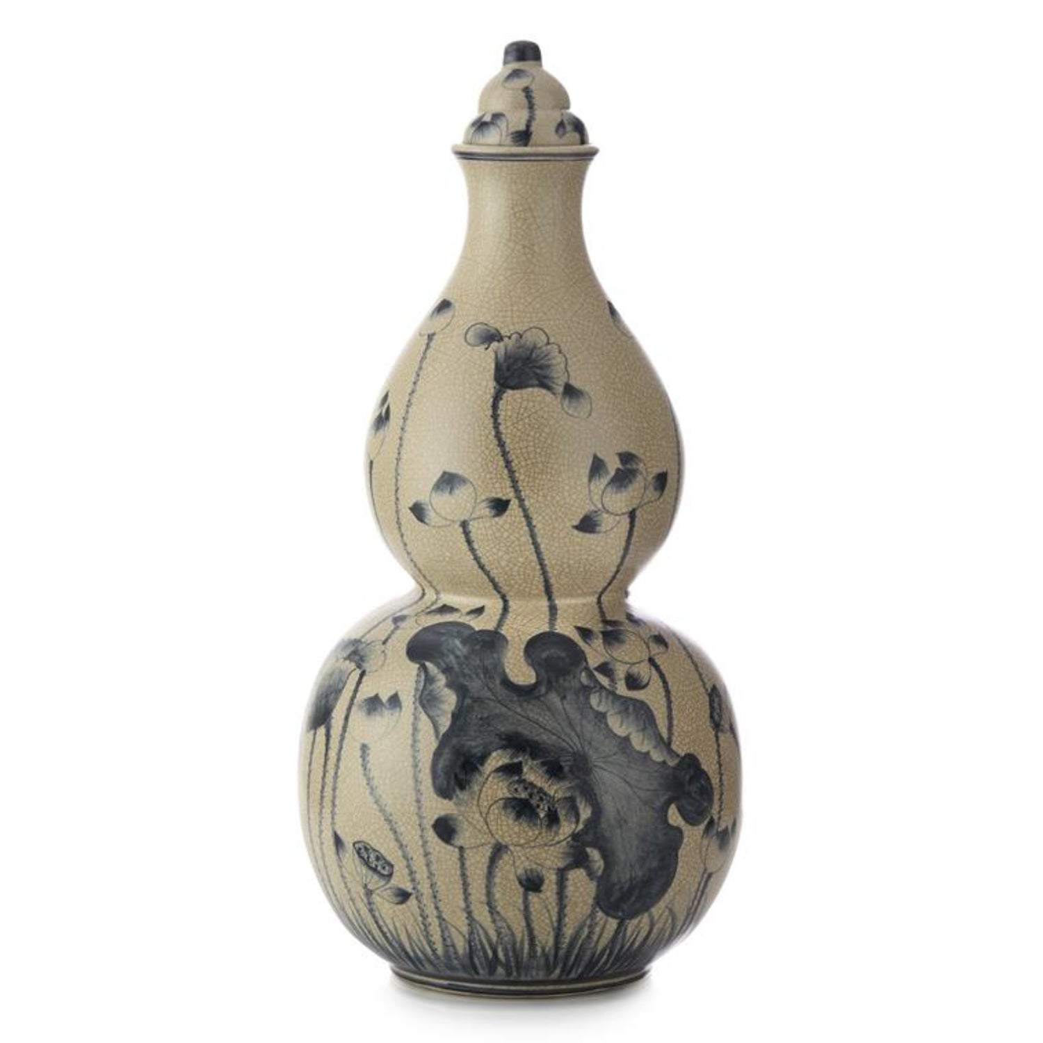 John Richard Lidded Blue Lotus Jar