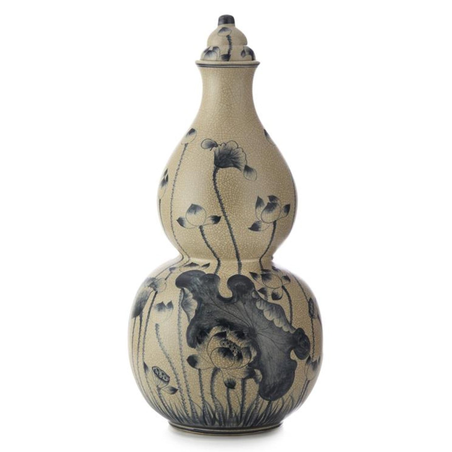 John Richard Lidded Blue Lotus Jar