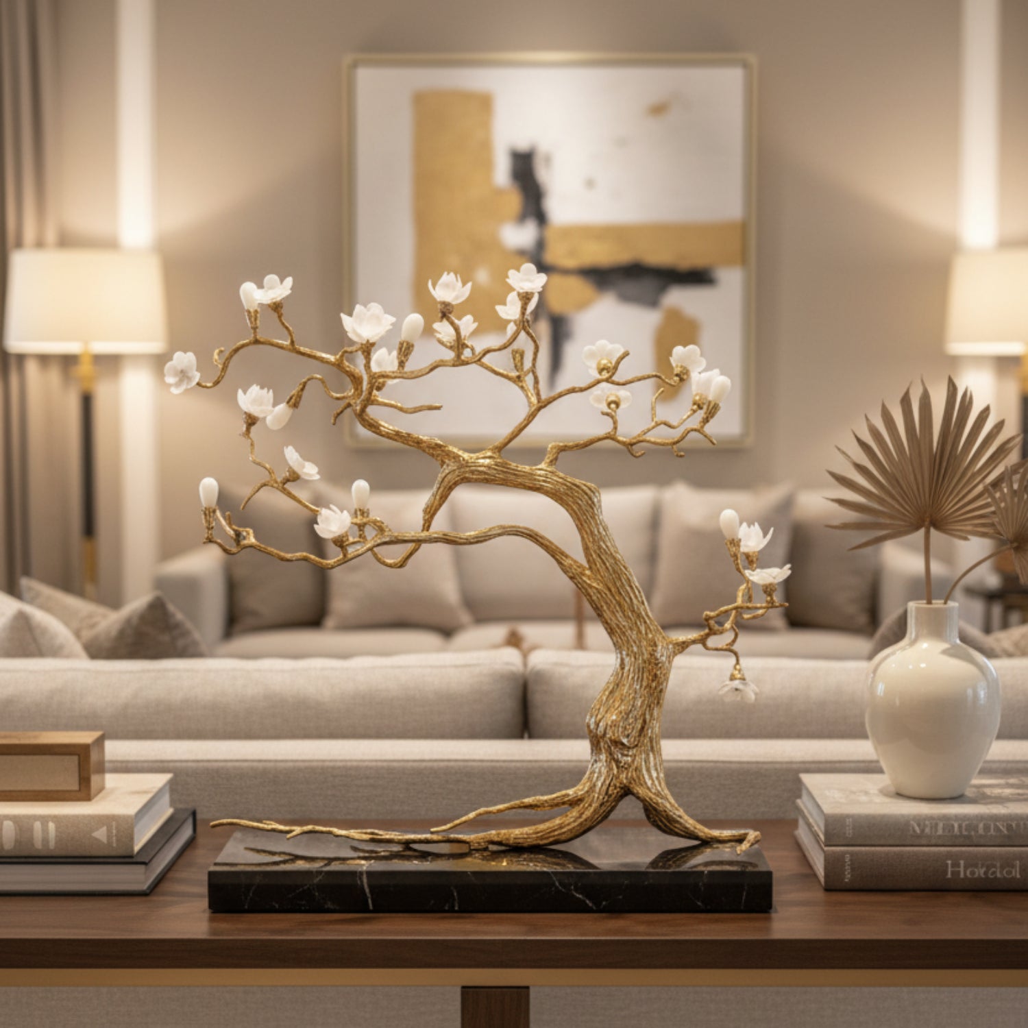 John Richard Sakura Brass Sculpture on Marble