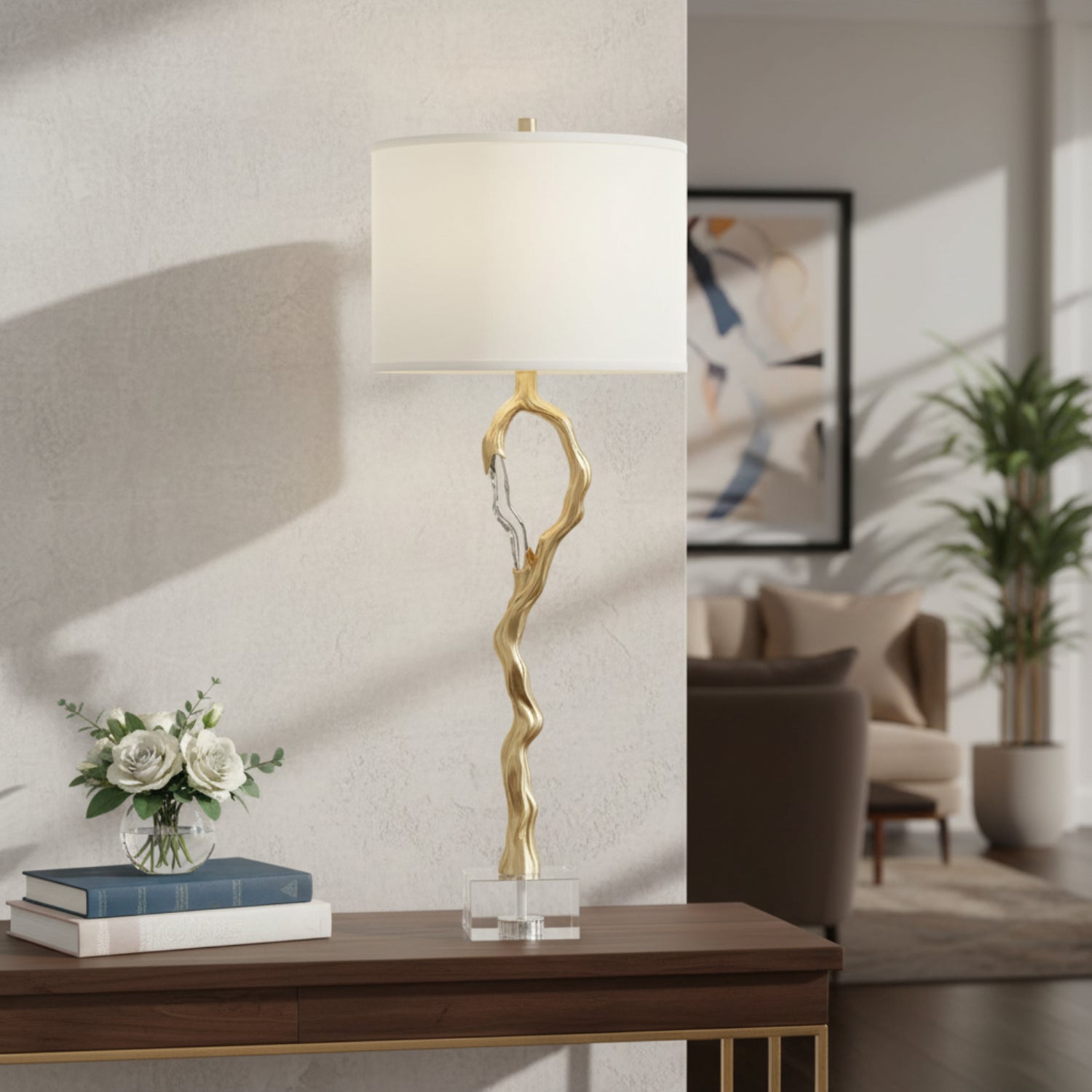 John Richard Metallic Ice Brass Buffet Lamp
