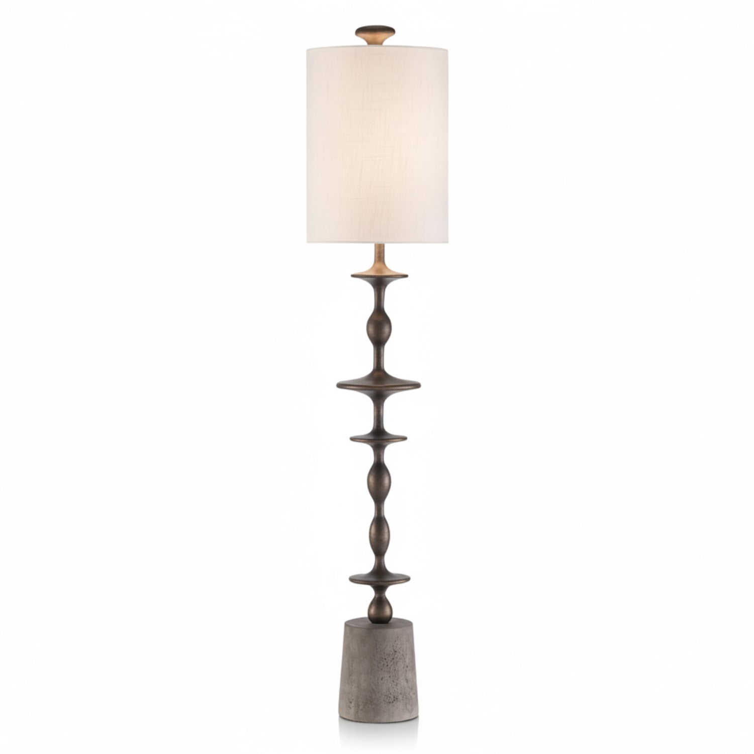 John Richard Matte Black Baluster Candlestick Lamp