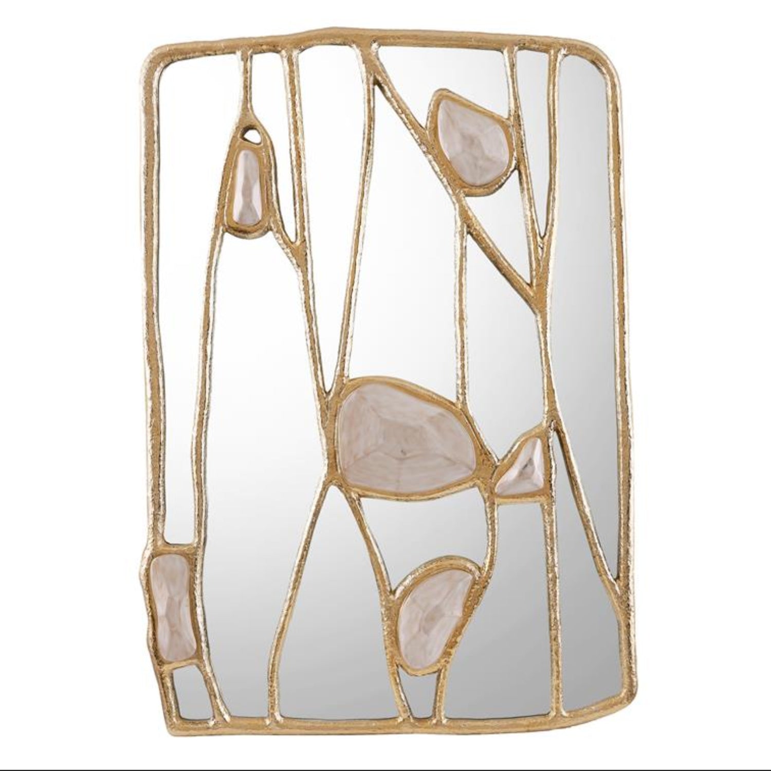 John Richard Embellished Branches Gold Mirror