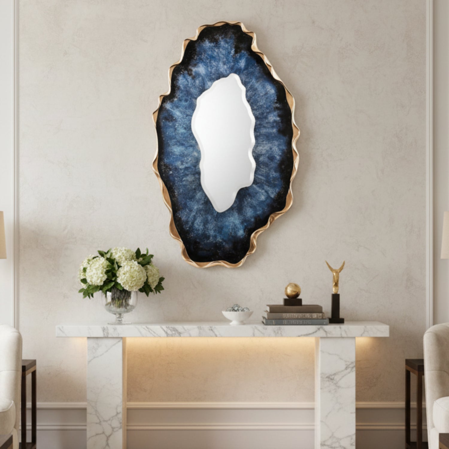 John Richard Dirillo Blue Agate Tall Mirror
