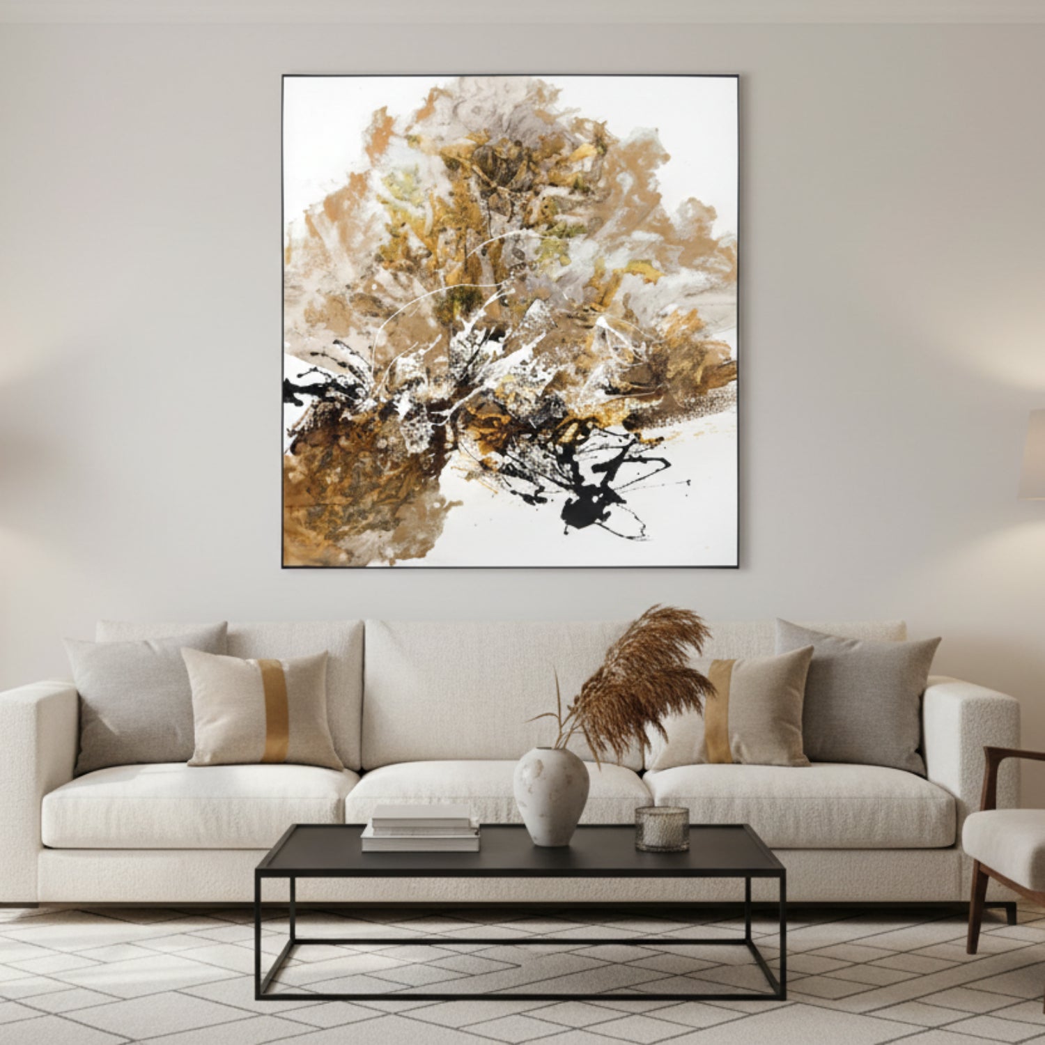John Richard Chen Qi's Gilt and Charcoal Framed Art