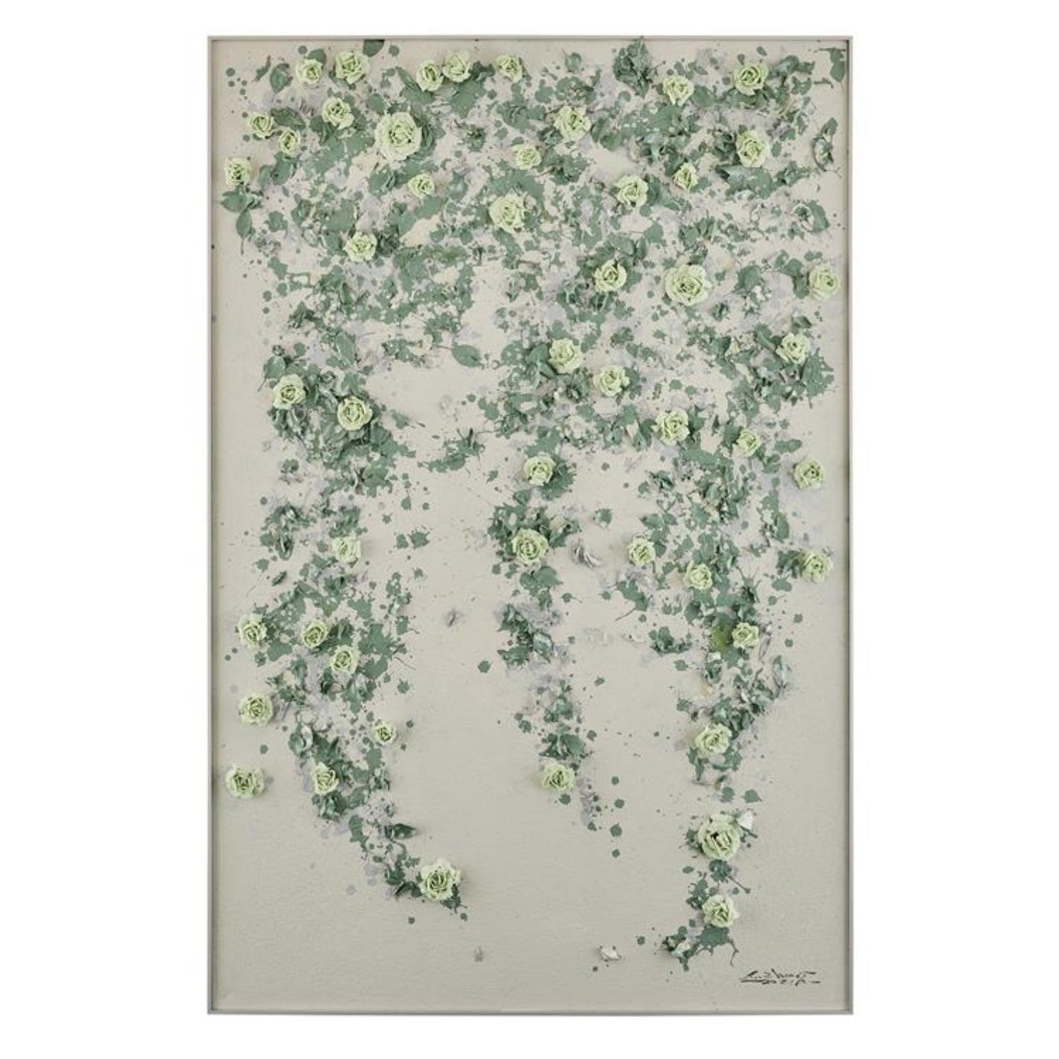 John Richard Liu Mengzhou's Hanging Rose Garden II Framed Art