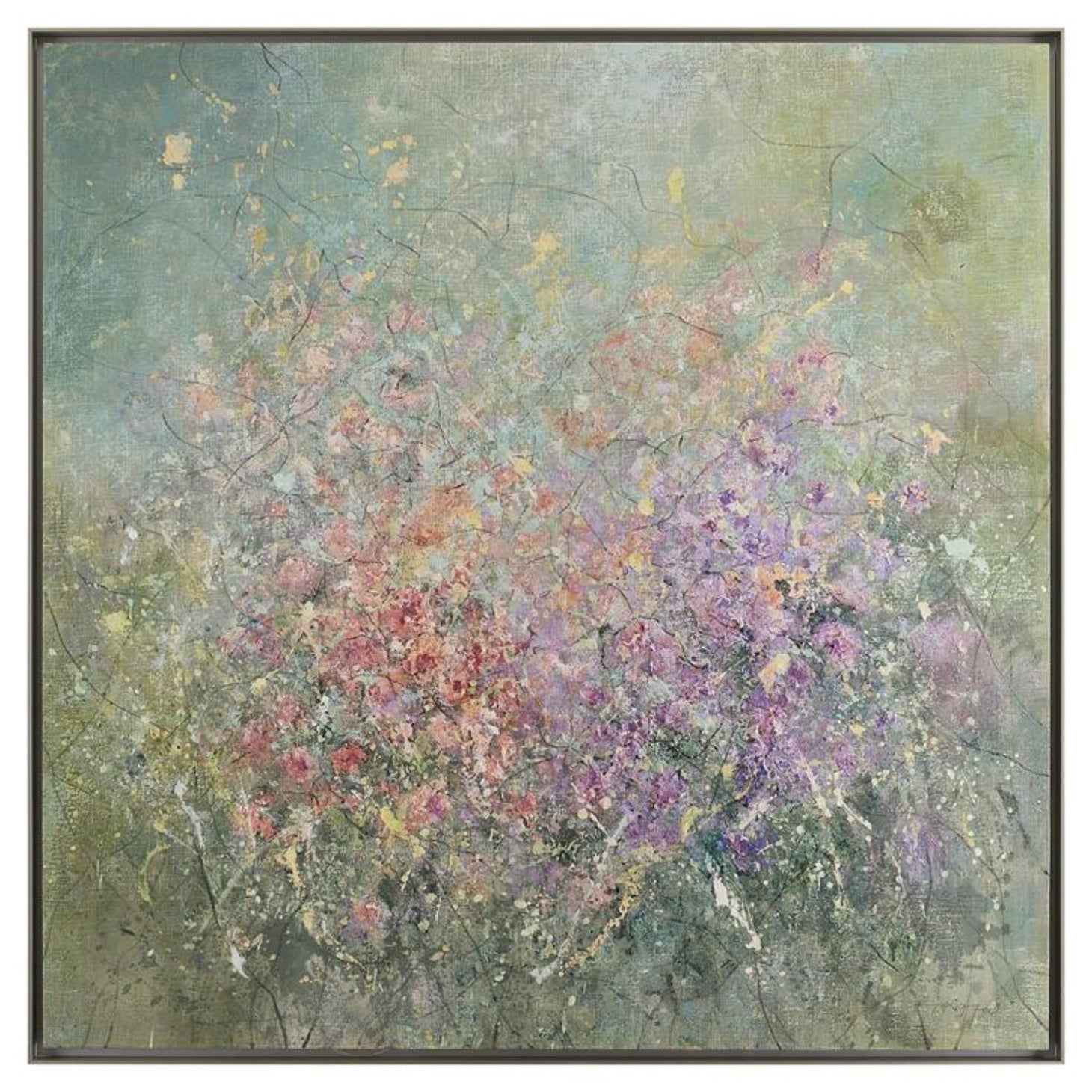 John Richard Teng Fei's Blushing Meadow Framed Art — in Silver Champagne finish