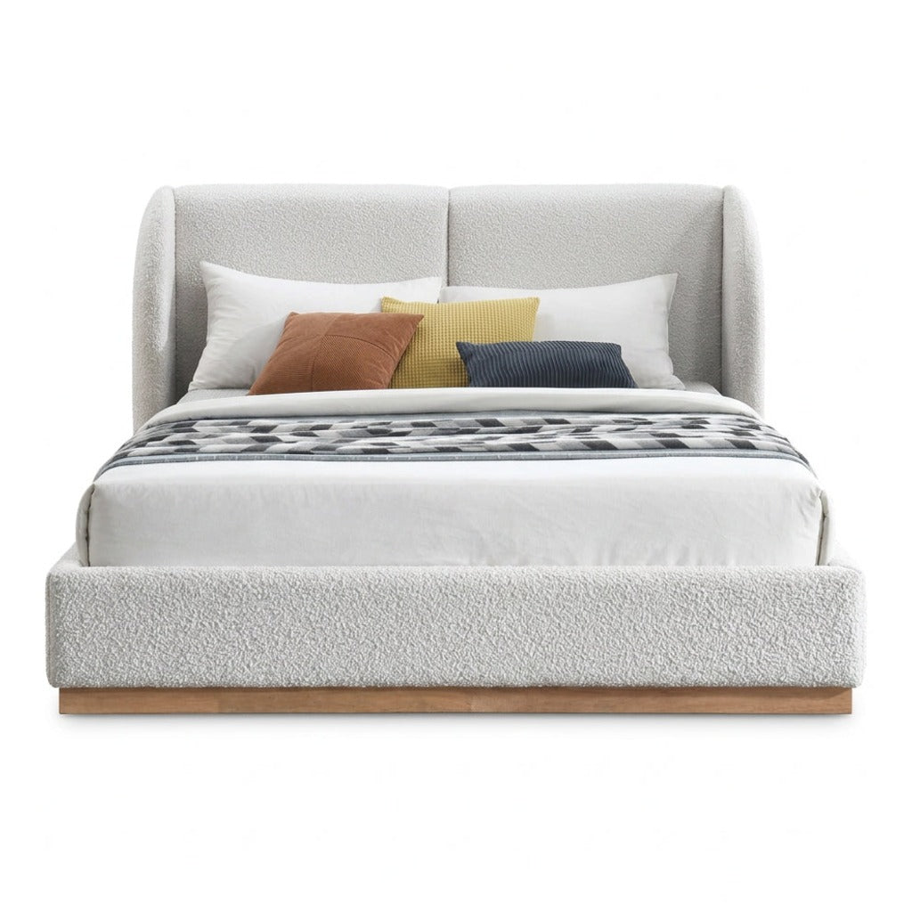 Jardin Cream Boucle Fabric Upholstered Bed