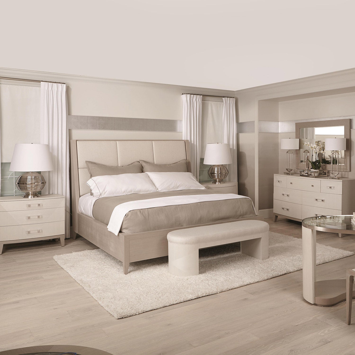 Bernhardt Axiom Upholstered Panel Bed