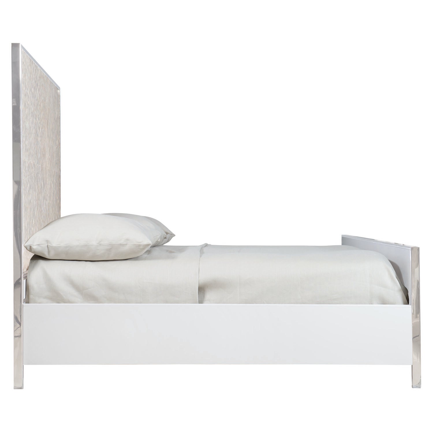 Bernhardt Helios King Capiz Shell Panel Bed in Pure white finish, detail of the design