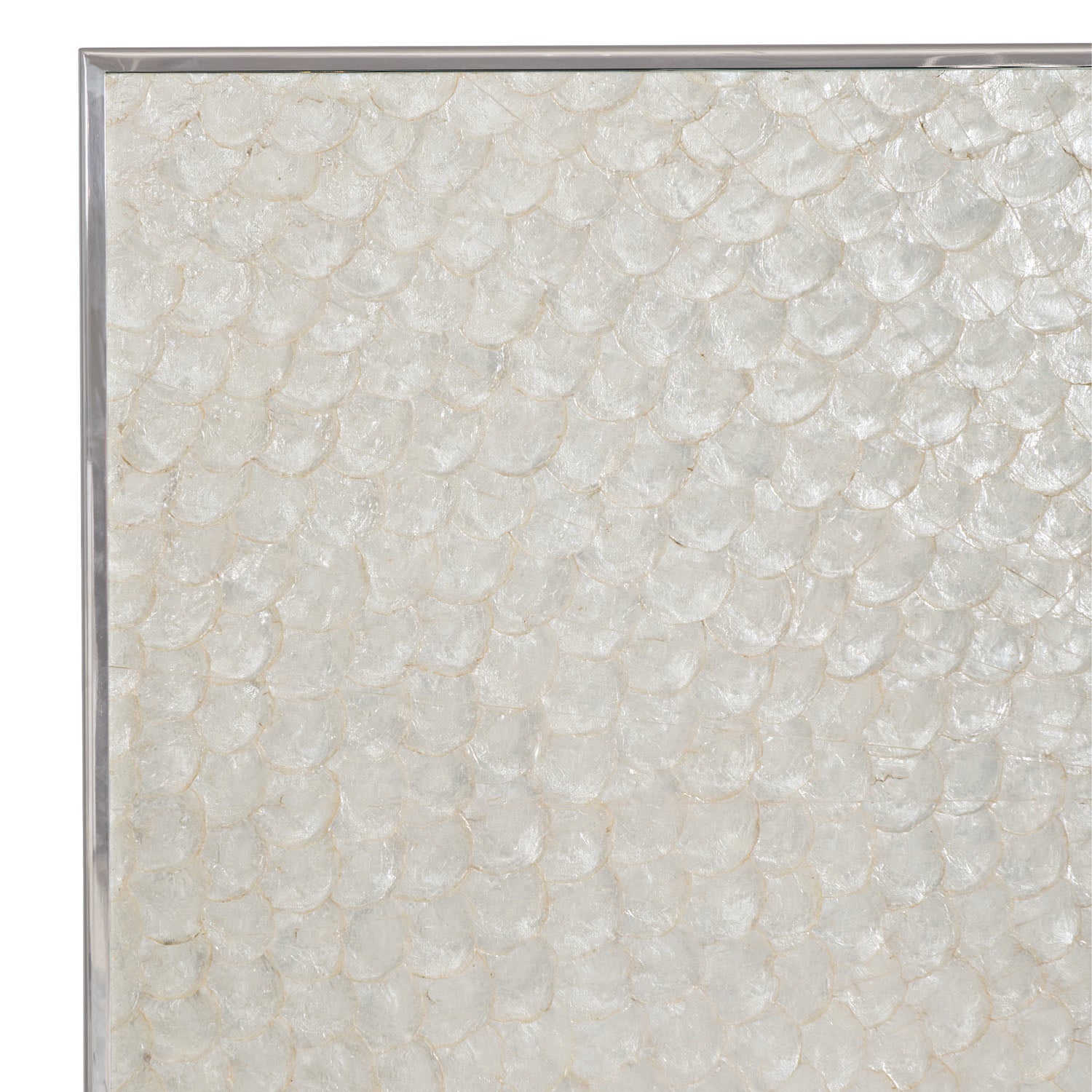 Bernhardt Helios King Capiz Shell Panel Bed in Pure white finish, styled in a room setting