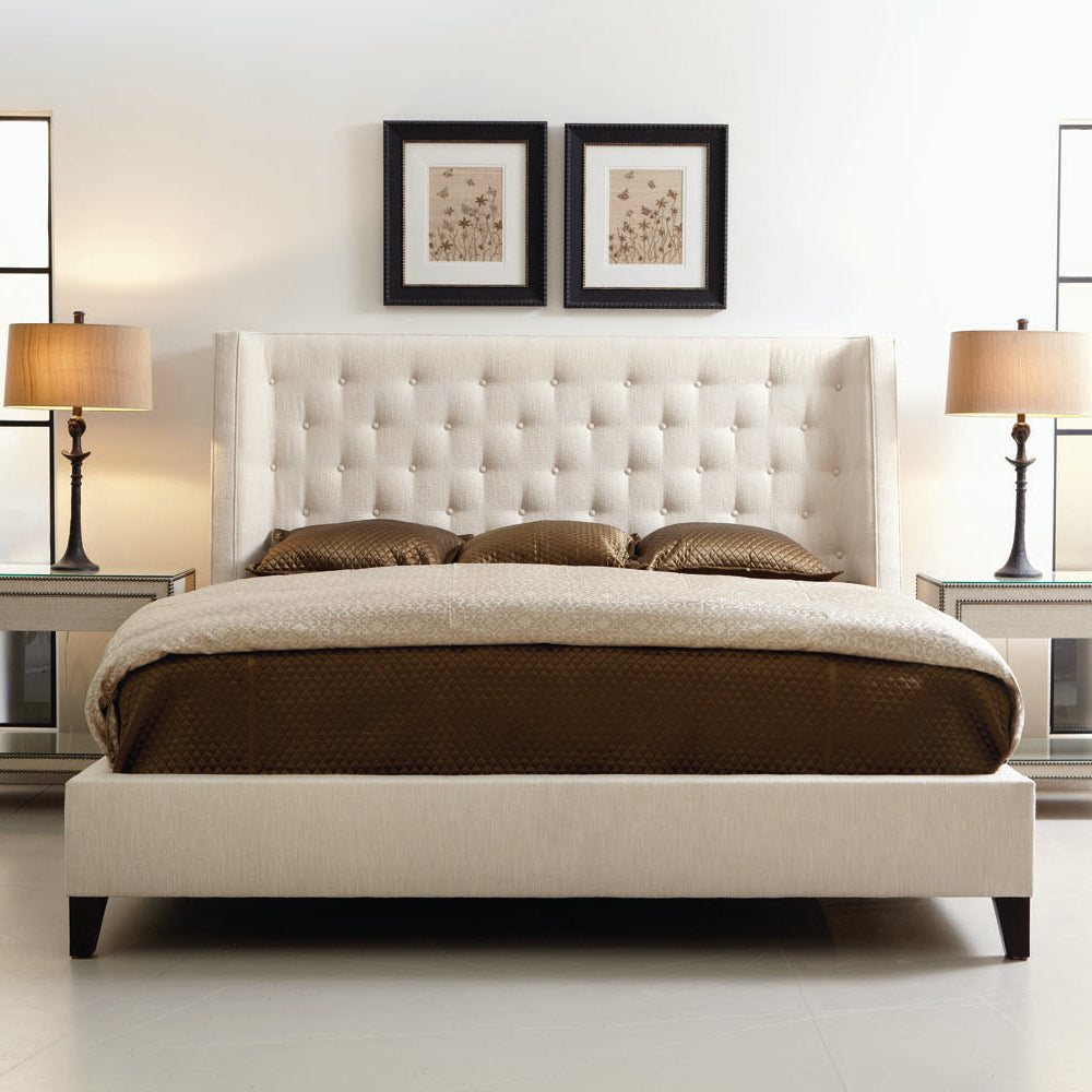 Bernhardt Interiors Maxime Shelter Bed with Button Panel Headboard