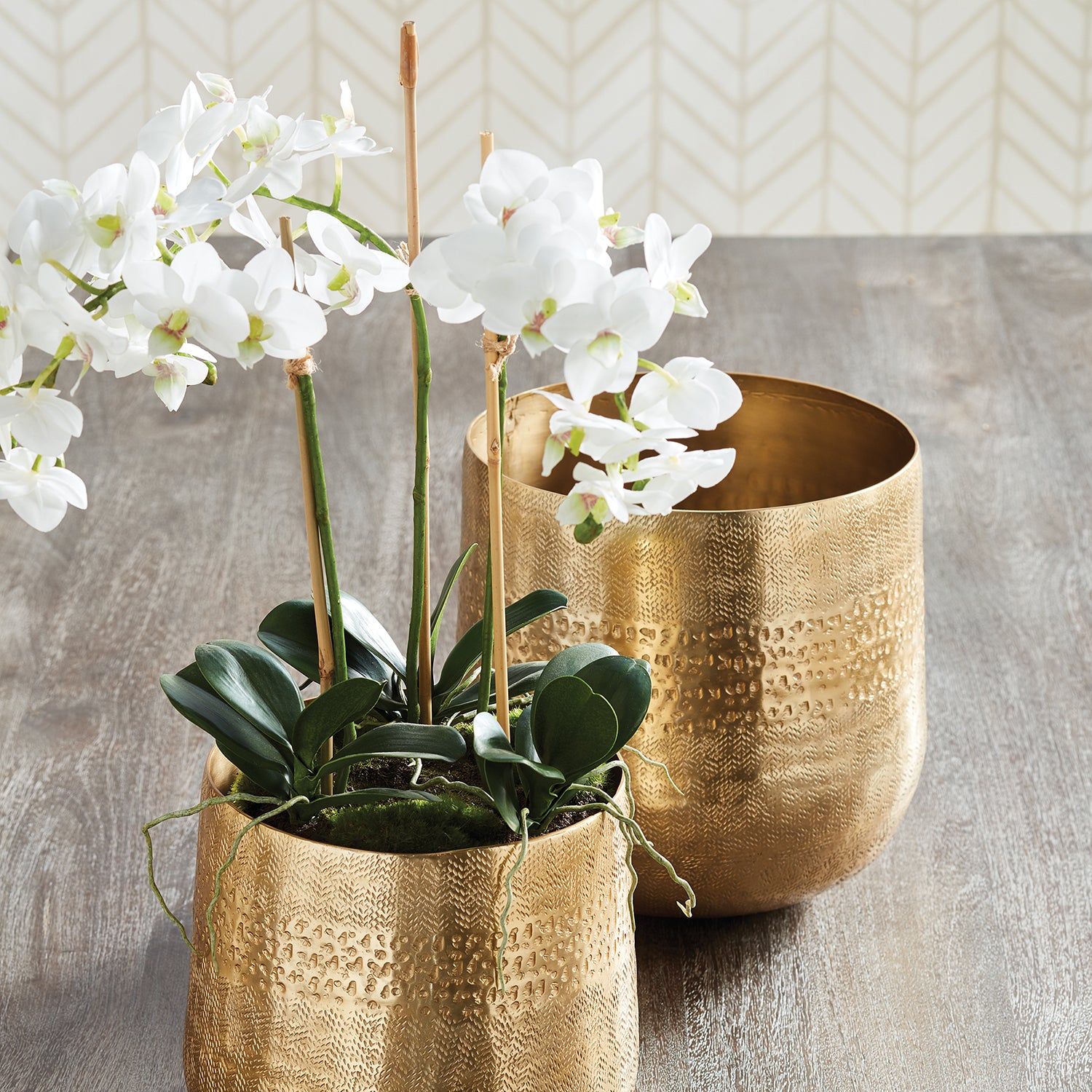 Phalaenopsis Orchid Mini Garden Drop-In Faux Plant