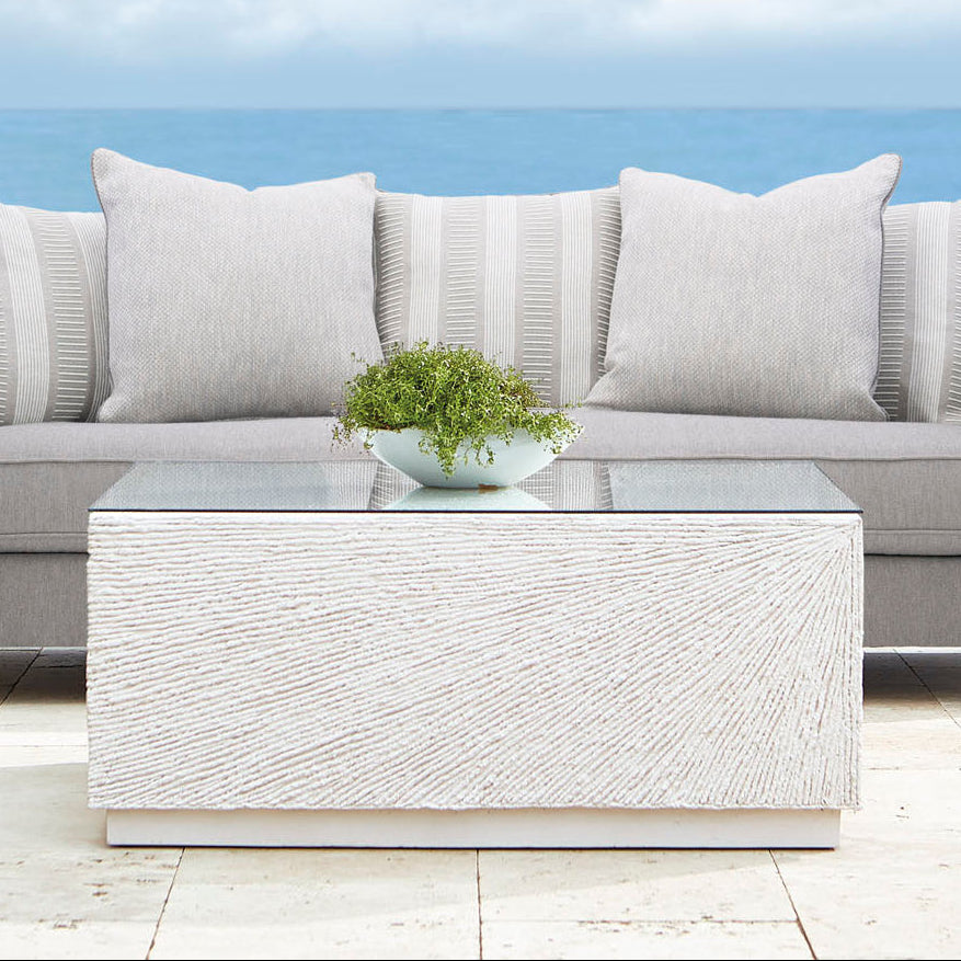 Bernhardt Exteriors Tenerife Square Coco Twig Outdoor Cocktail Table