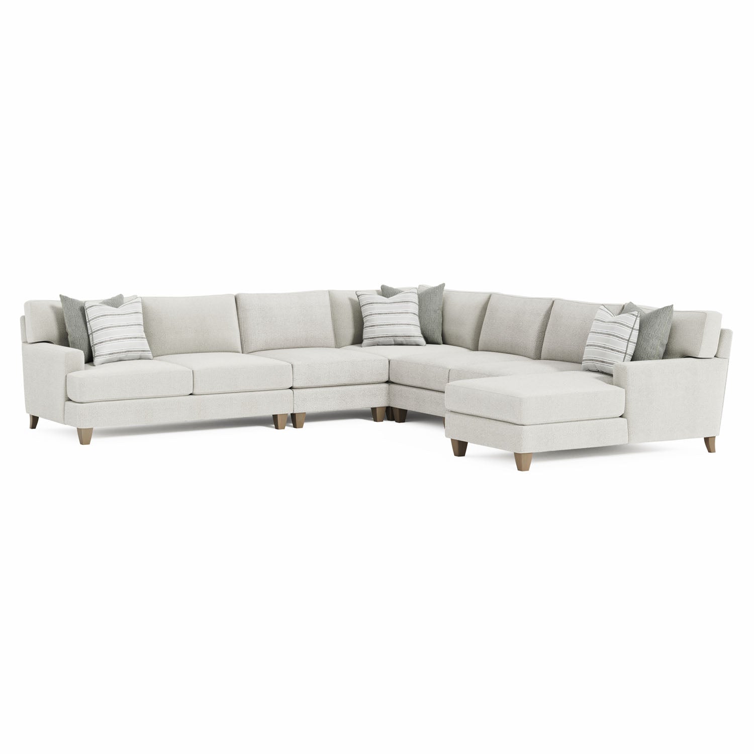 Bernhardt Living Mila 6-Piece Sectional Sofa with Right Facing Chaise