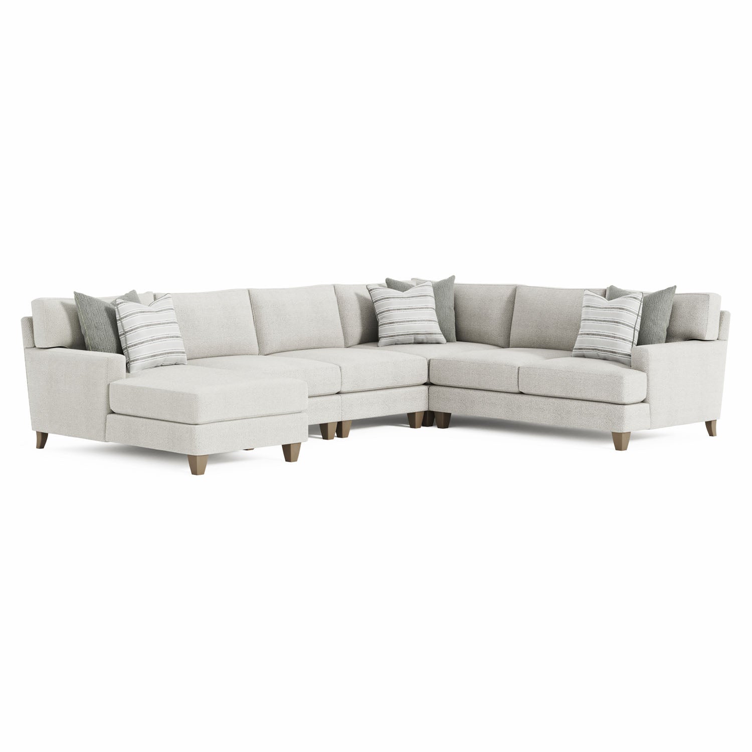Bernhardt Living Mila 5-Piece Left Facing Fabric Sectional Sofa