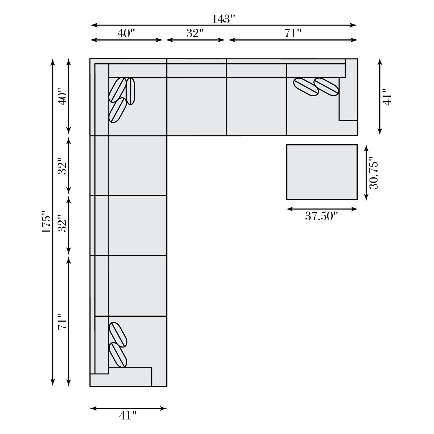 Bernhardt Living Serena 7-Piece Sectional Sofa