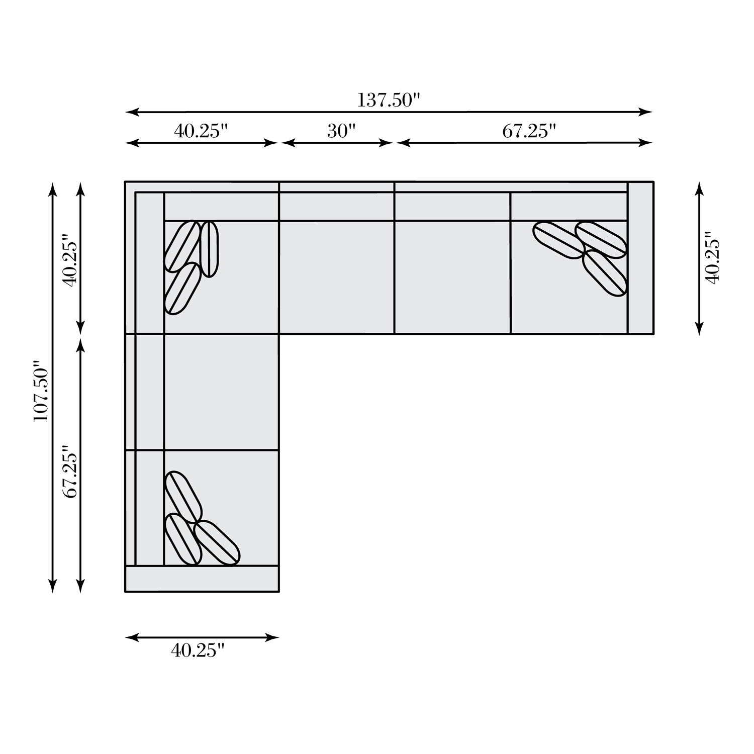 Bernhardt Living Ventura 4 Piece Sectional Sofa