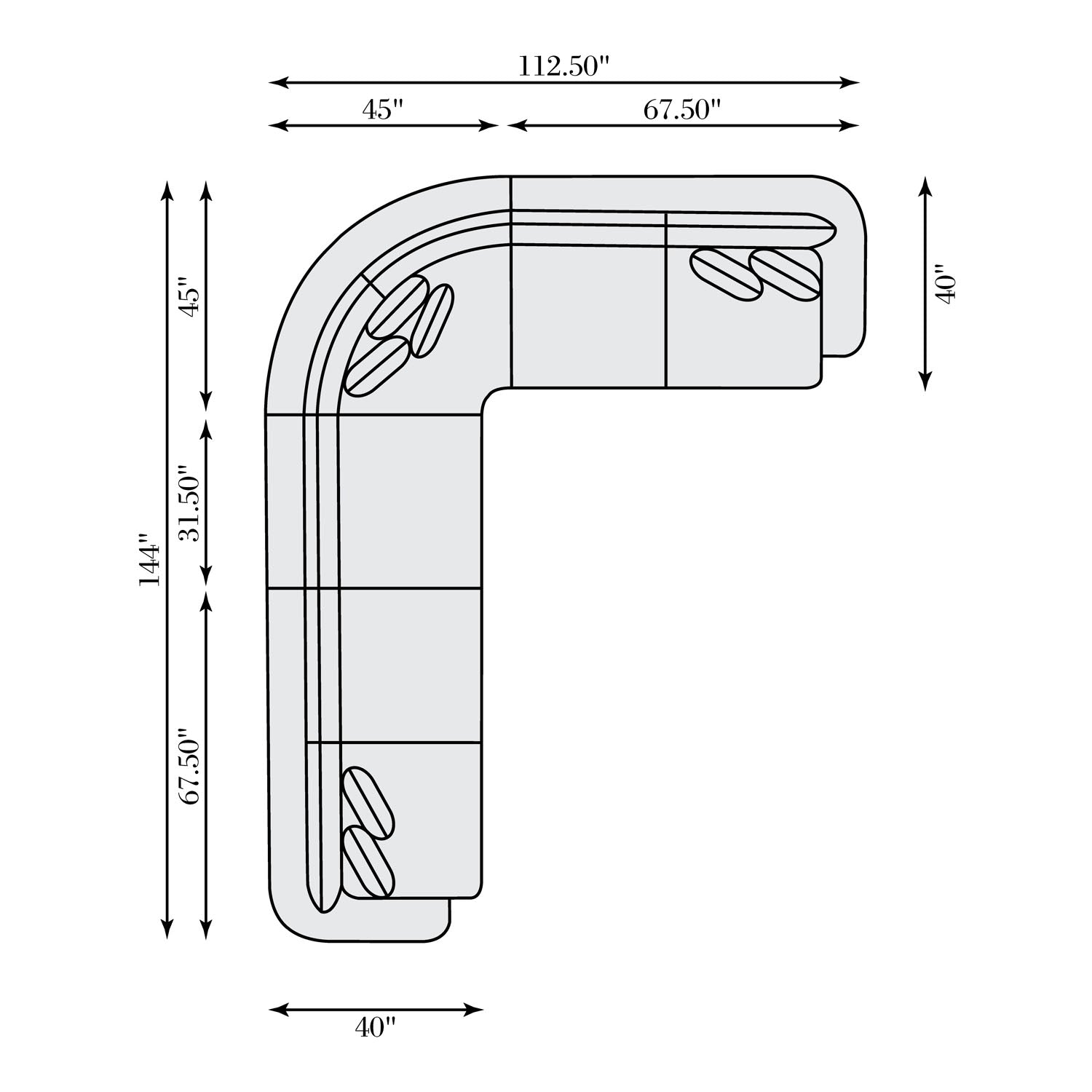 Bernhardt Living Jules 4 Piece Sectional Sofa