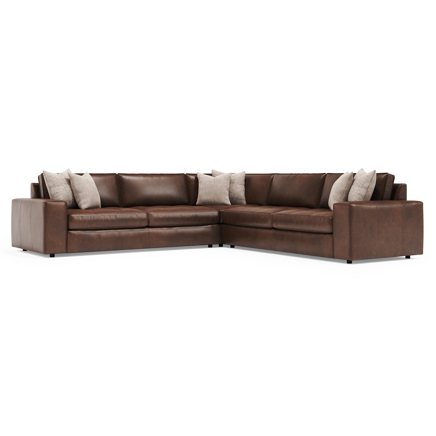 Bernhardt Living Nest 3-Piece Leather Sectional Sofa