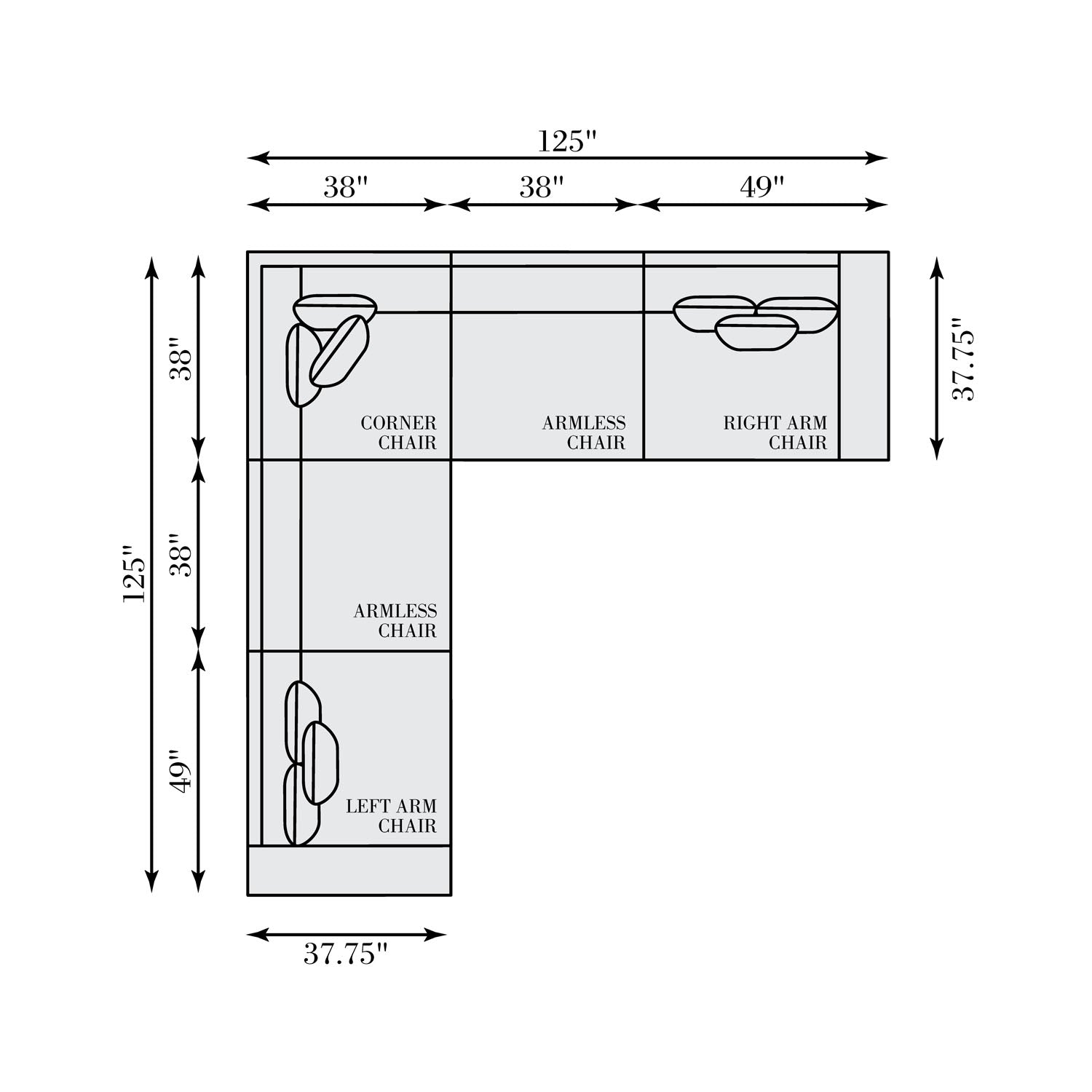 Bernhardt Living Vista 5-Piece Sectional Sofa
