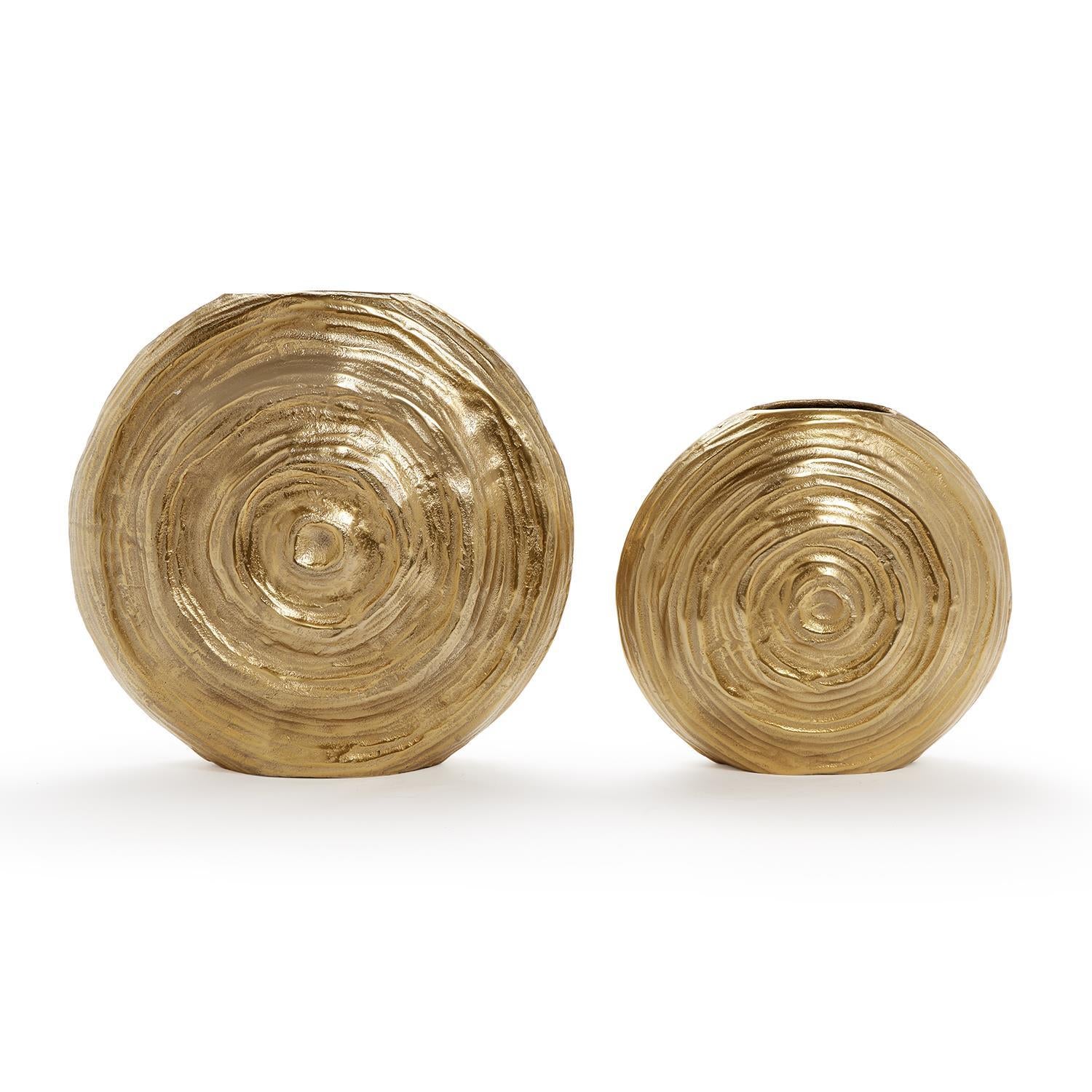 All Swirls Golden Vase Set of 2