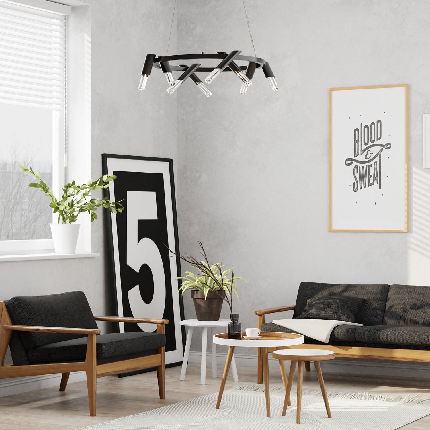 Pipeline Wagon Wheel Chandelier