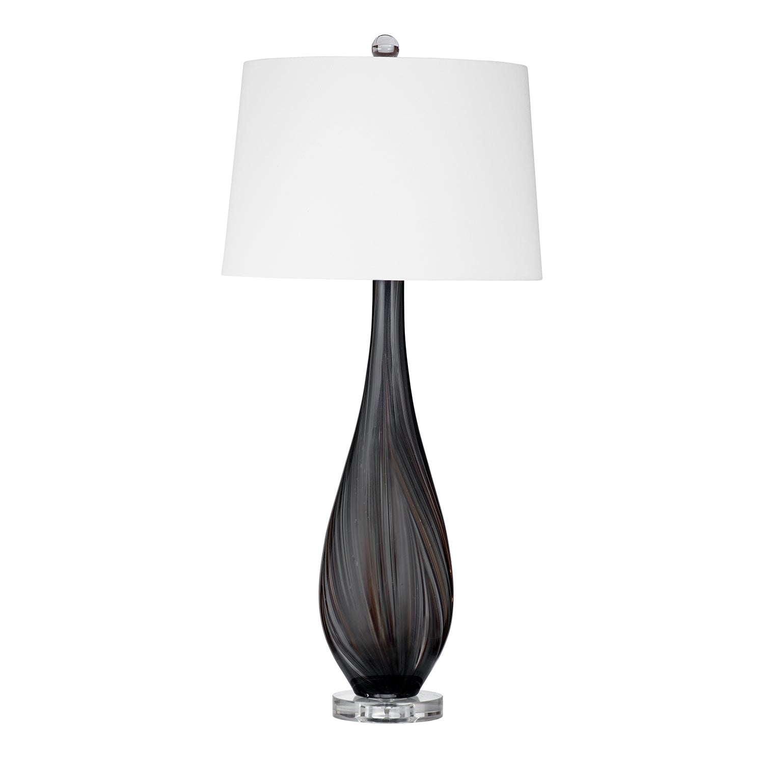 Bassett Mirror Black Glass Table Lamp