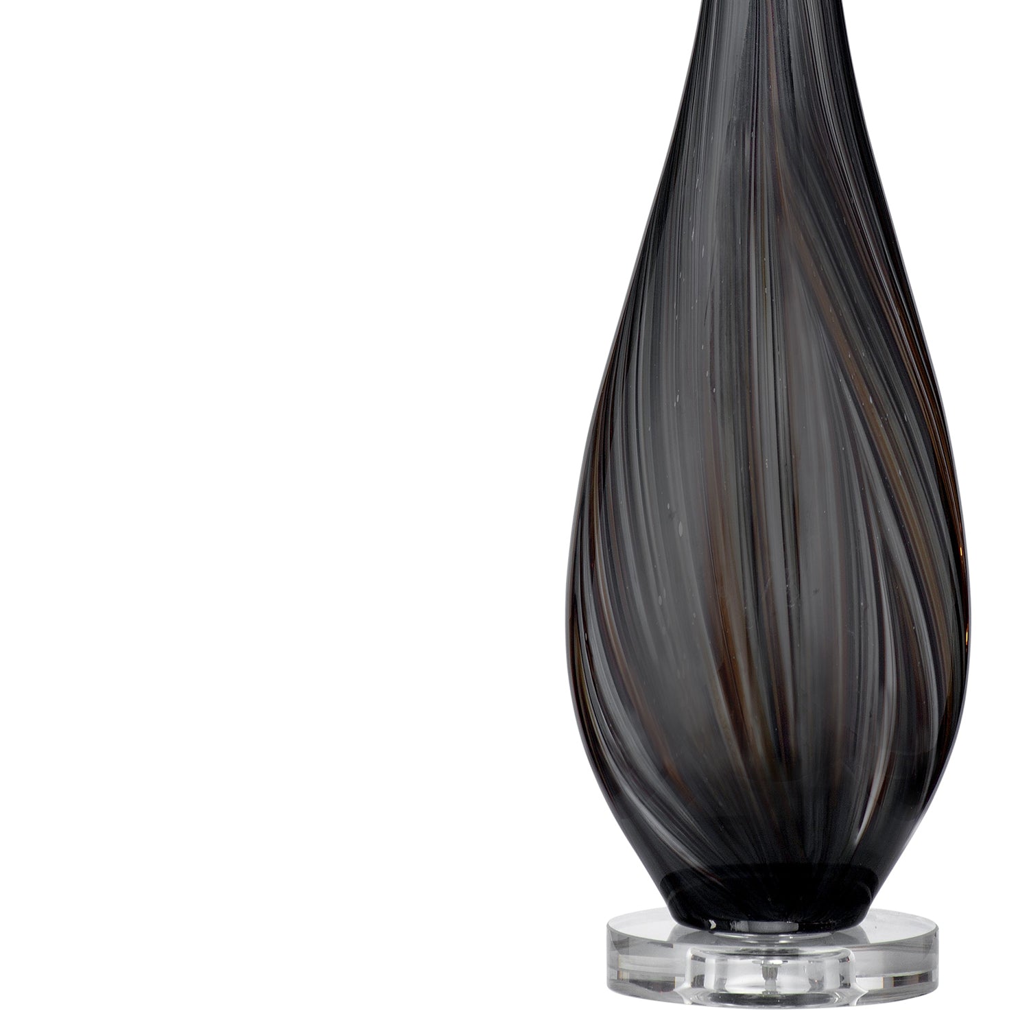 Bassett Mirror Black Glass Table Lamp