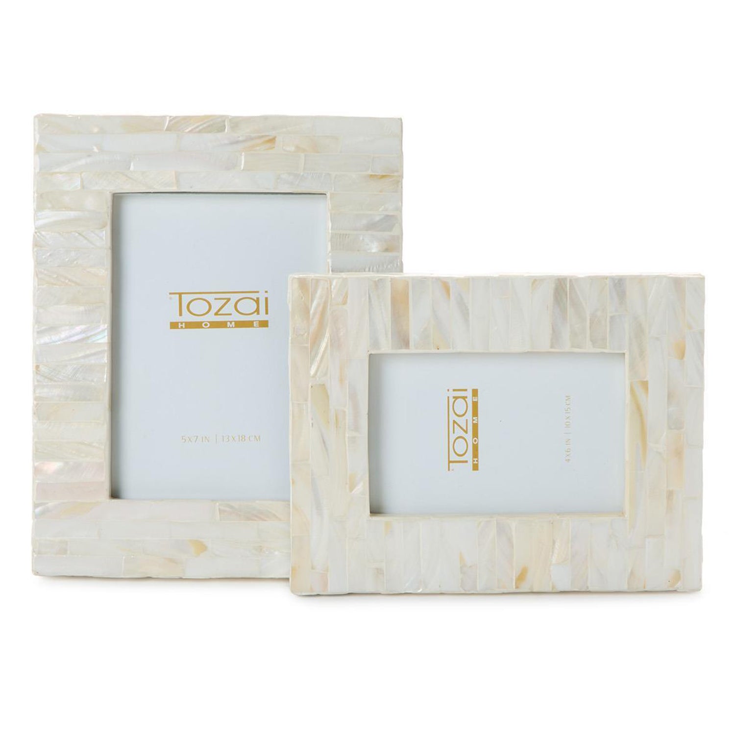 Opalescent Mother of Pearl Photo Frame Set of 2