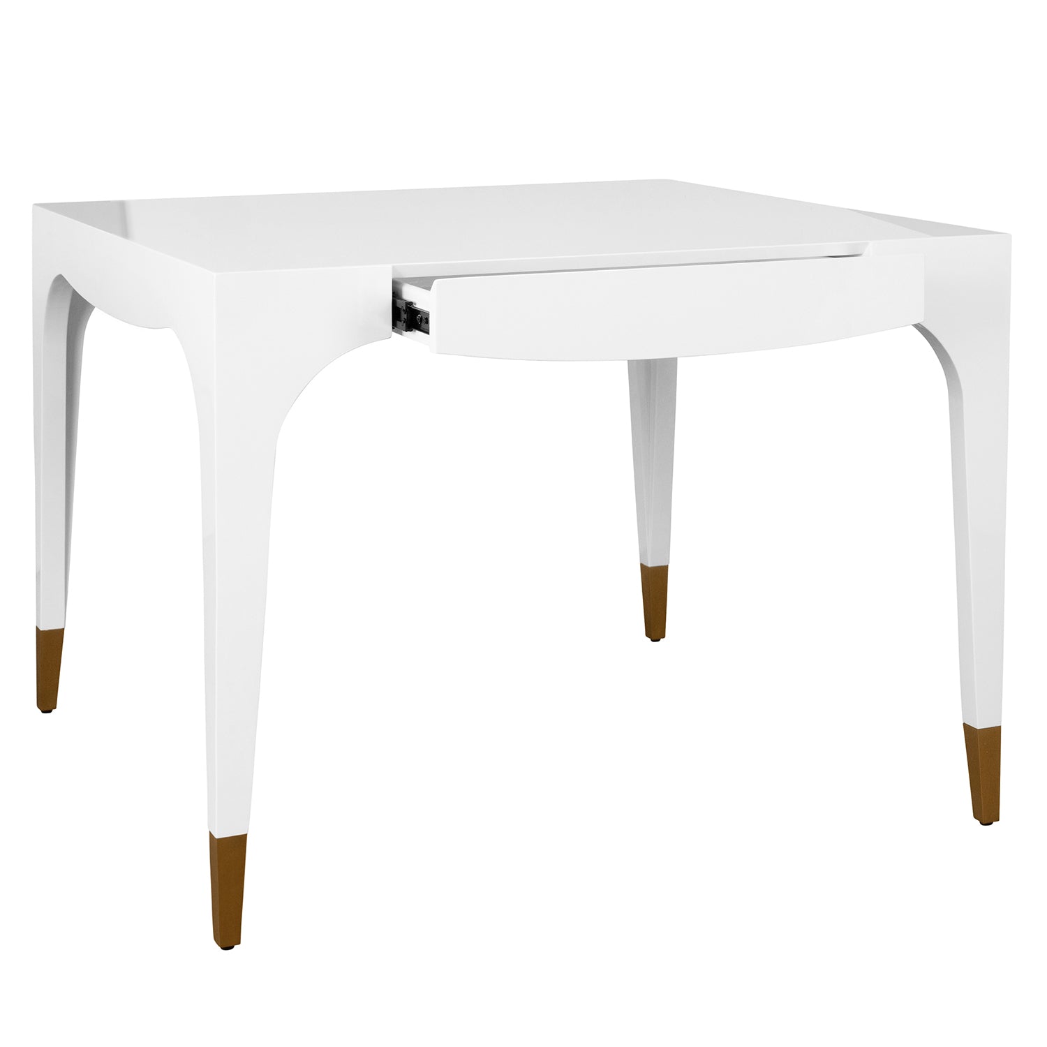 Lacey White Game Table styled in a room setting