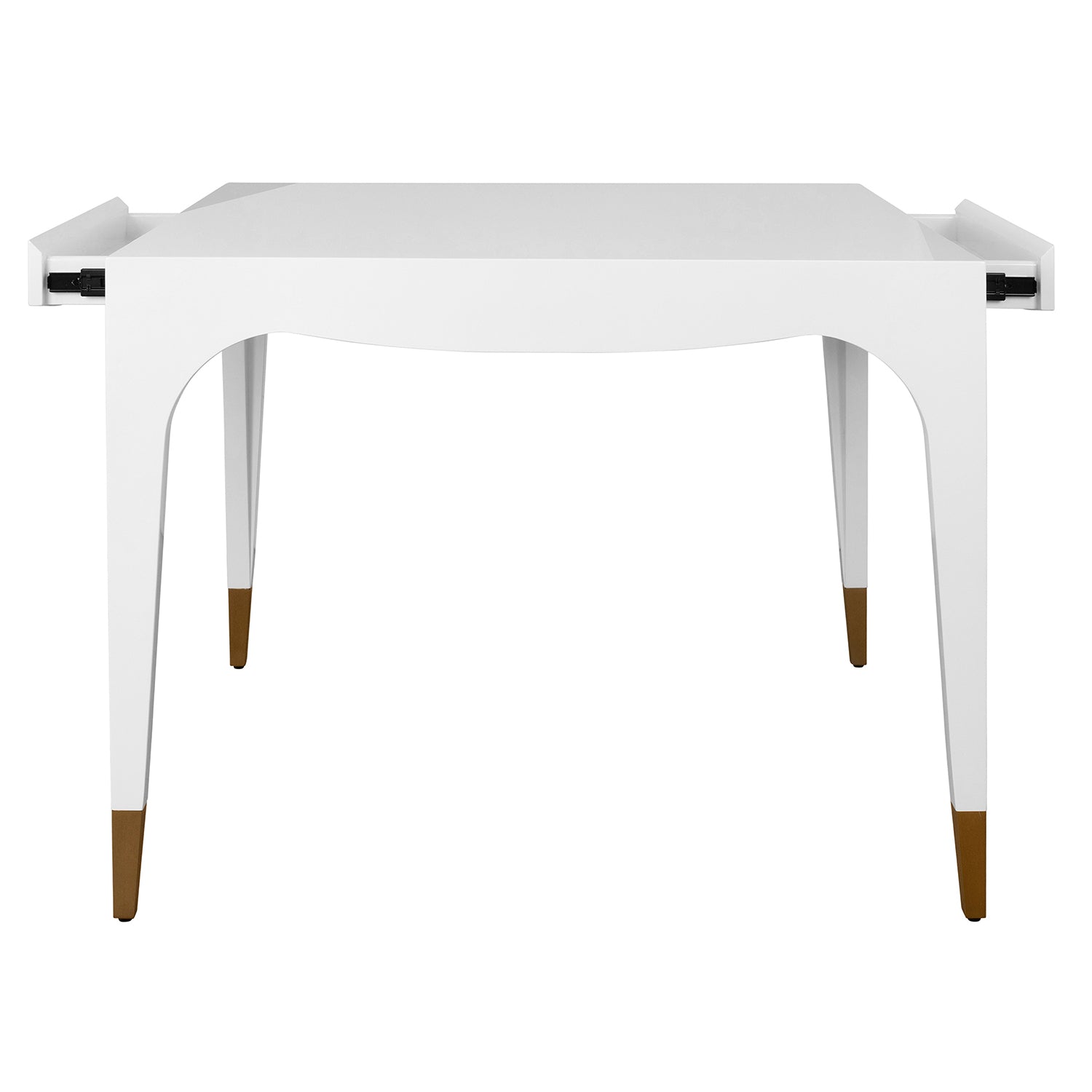 Close-up of the white wood finish on the Lacey White Game Table