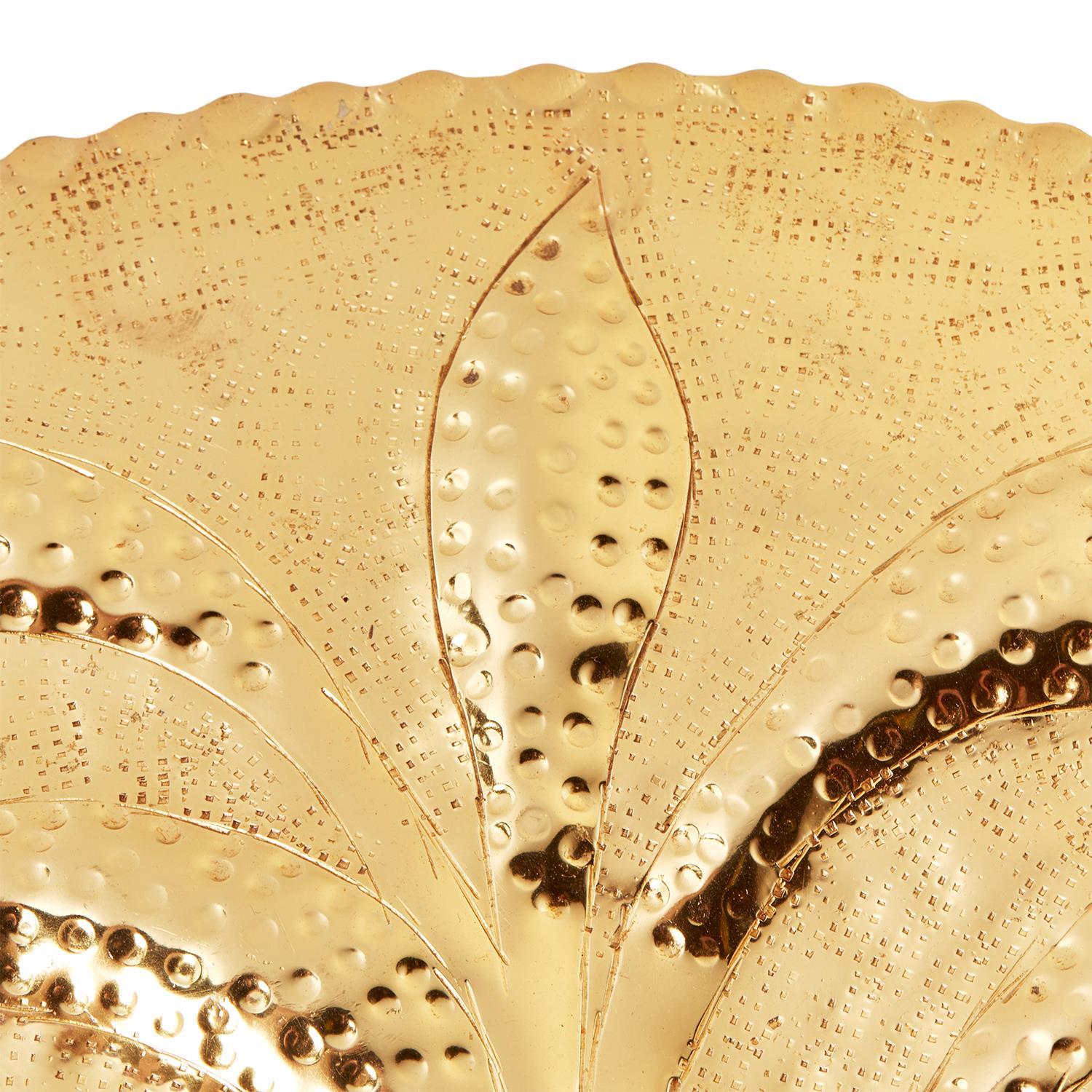 Golden Hammered Tray Set of 3