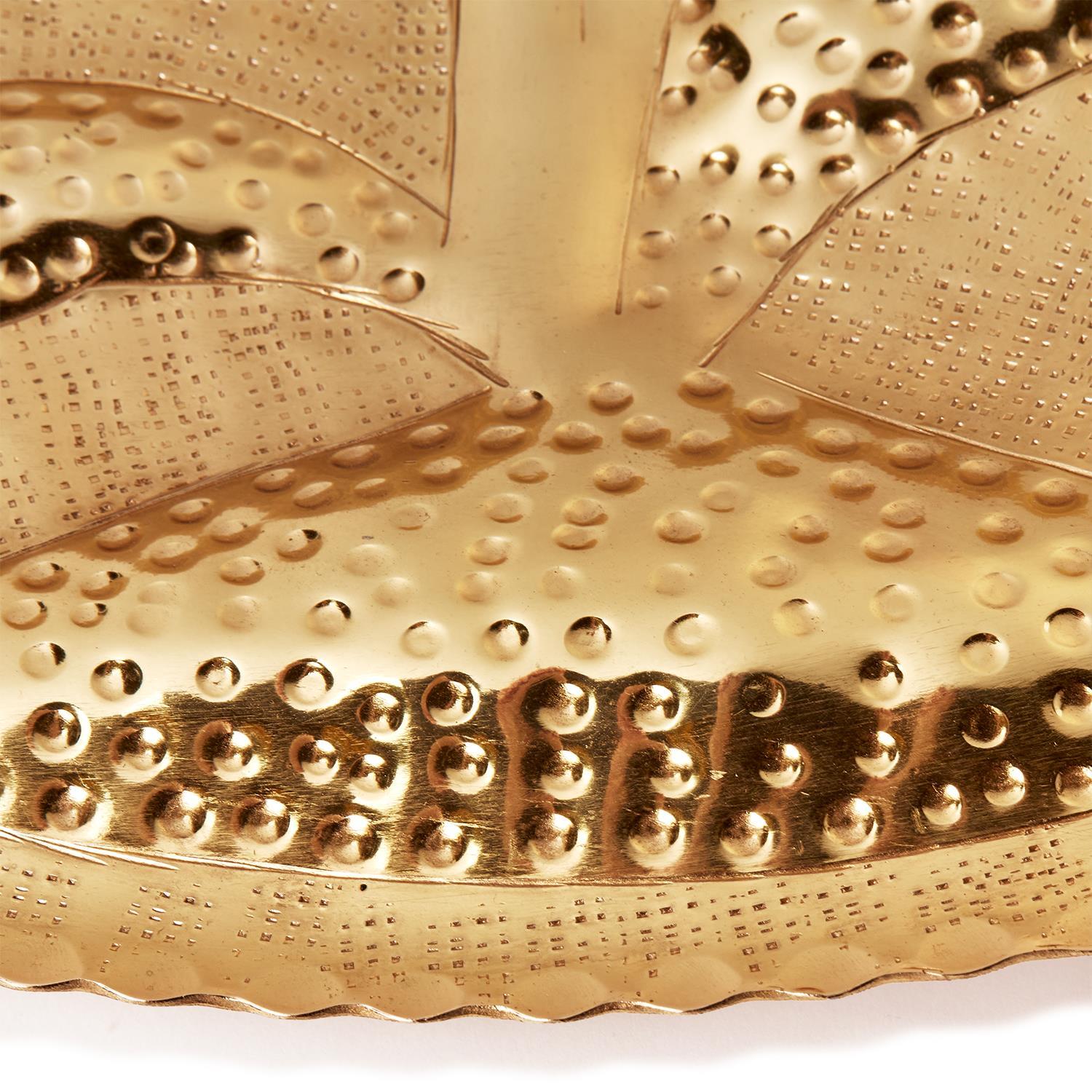 Golden Hammered Tray Set of 3