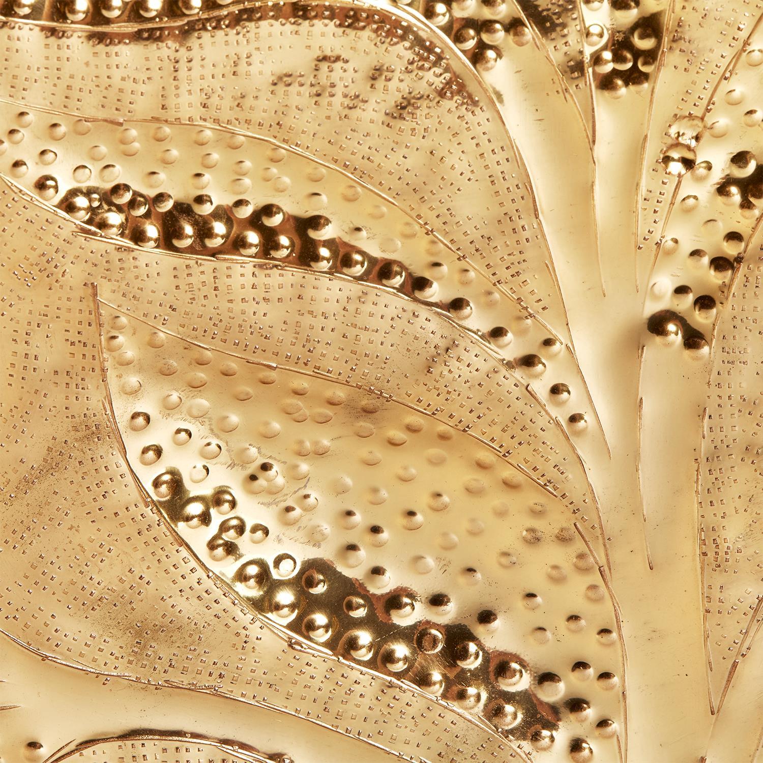 Golden Hammered Tray Set of 3