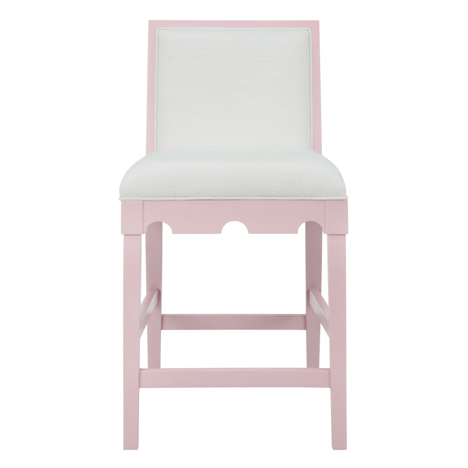 Worlds Away Lanister Pink Counter Stool