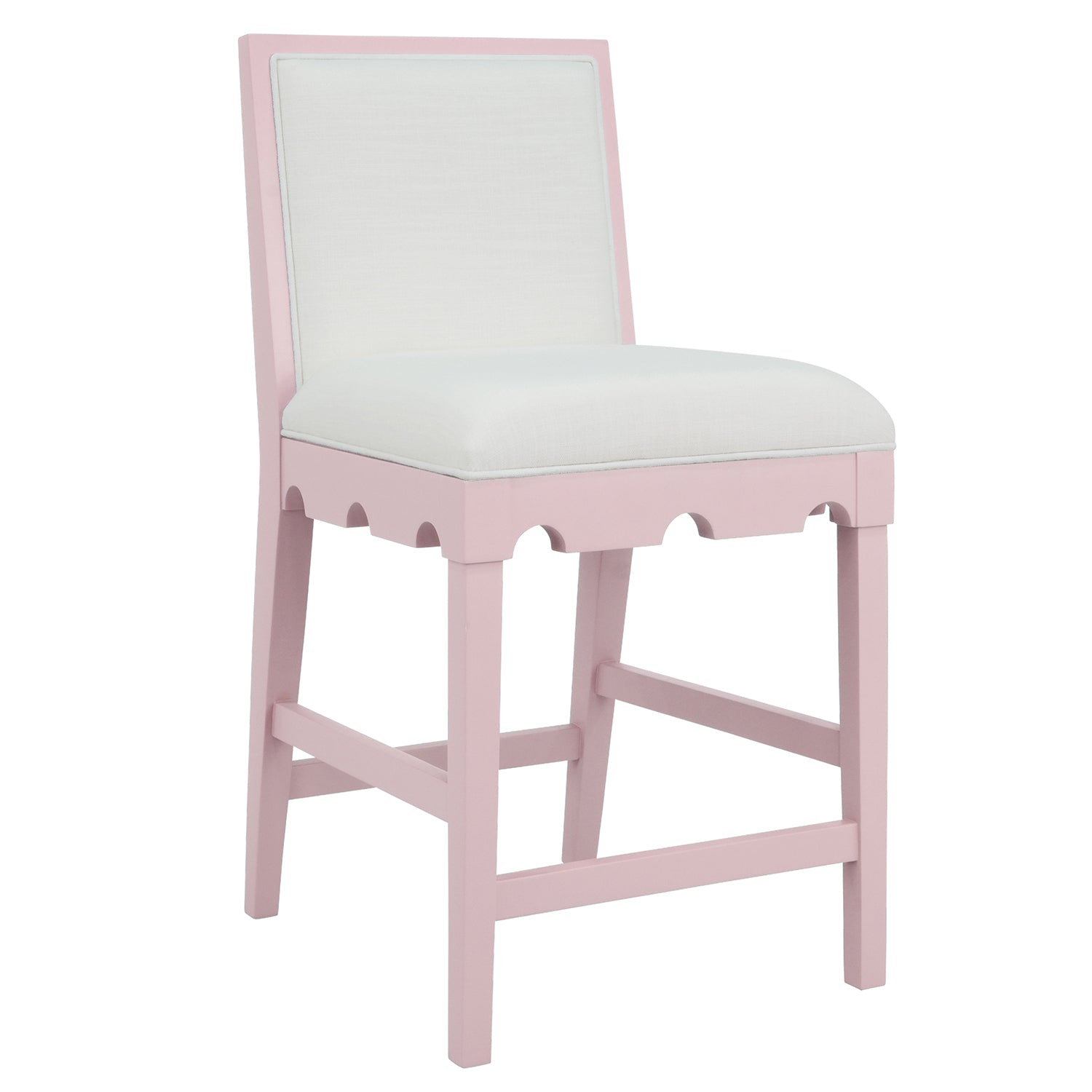 Worlds Away Lanister Pink Counter Stool